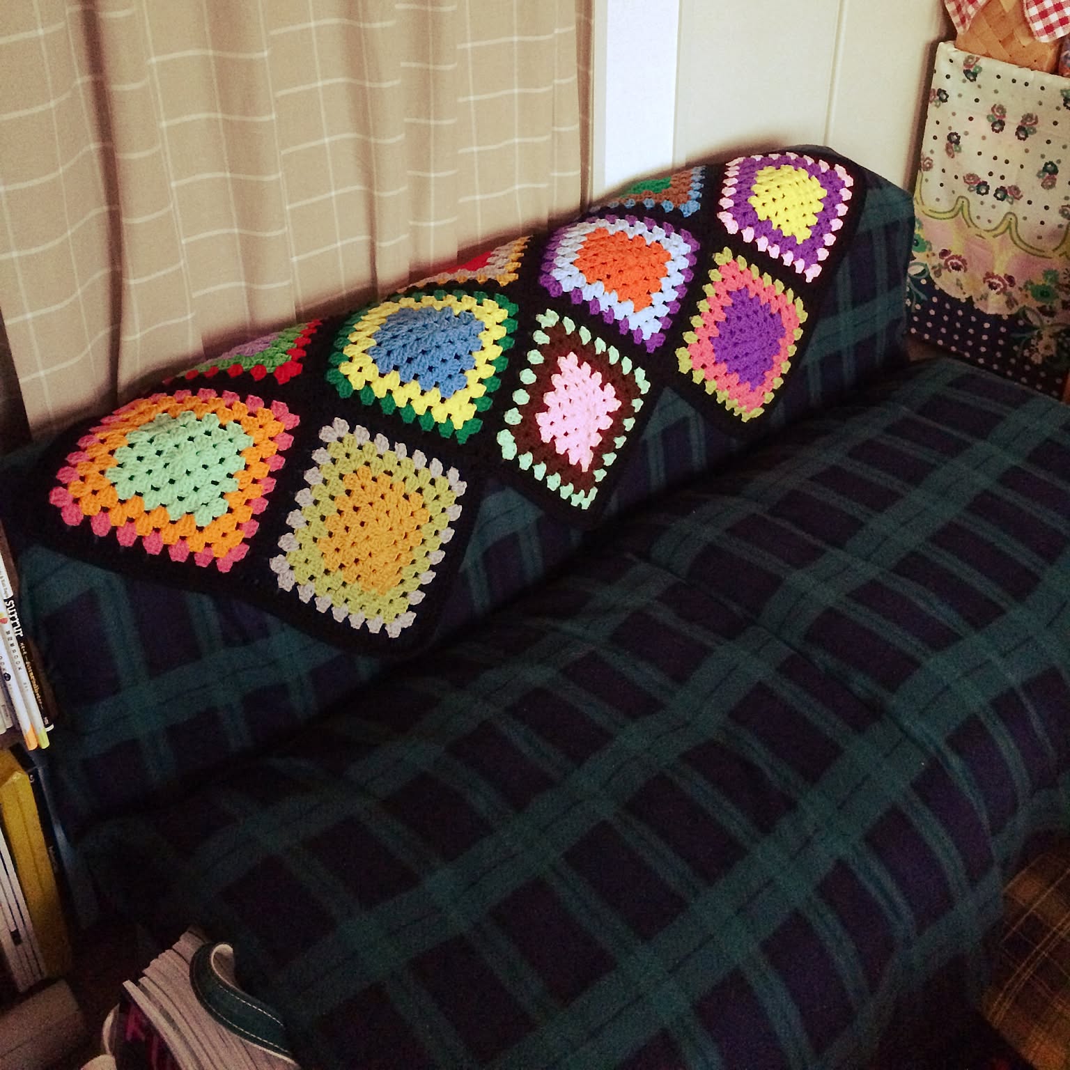 ちろちゃん　ベッドカバー　ソファーカバー　手編み　ハンドメイド ちろちゃん ベッドカバー ソファーカバー 手編み ハンドメイド 手編み