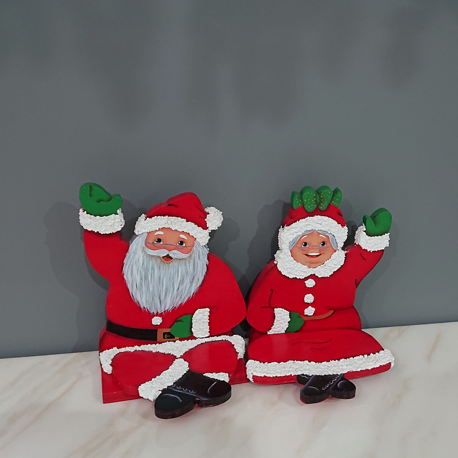 トールペイント　クリスマス サンタ 女の子 手作り　可愛い ハンドメイド✳︎トールペイント クリスマス卓上飾り ブランコ