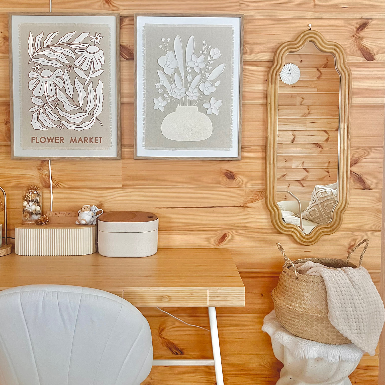 一点物 「七彩アート」スタンドミラー（壁掛け可能） 【楽天市場