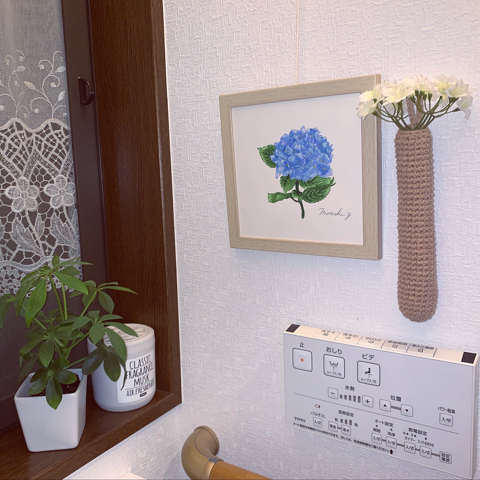 かぎ針編み 紫陽花のおしゃれなアレンジ・飾り方のインテリア