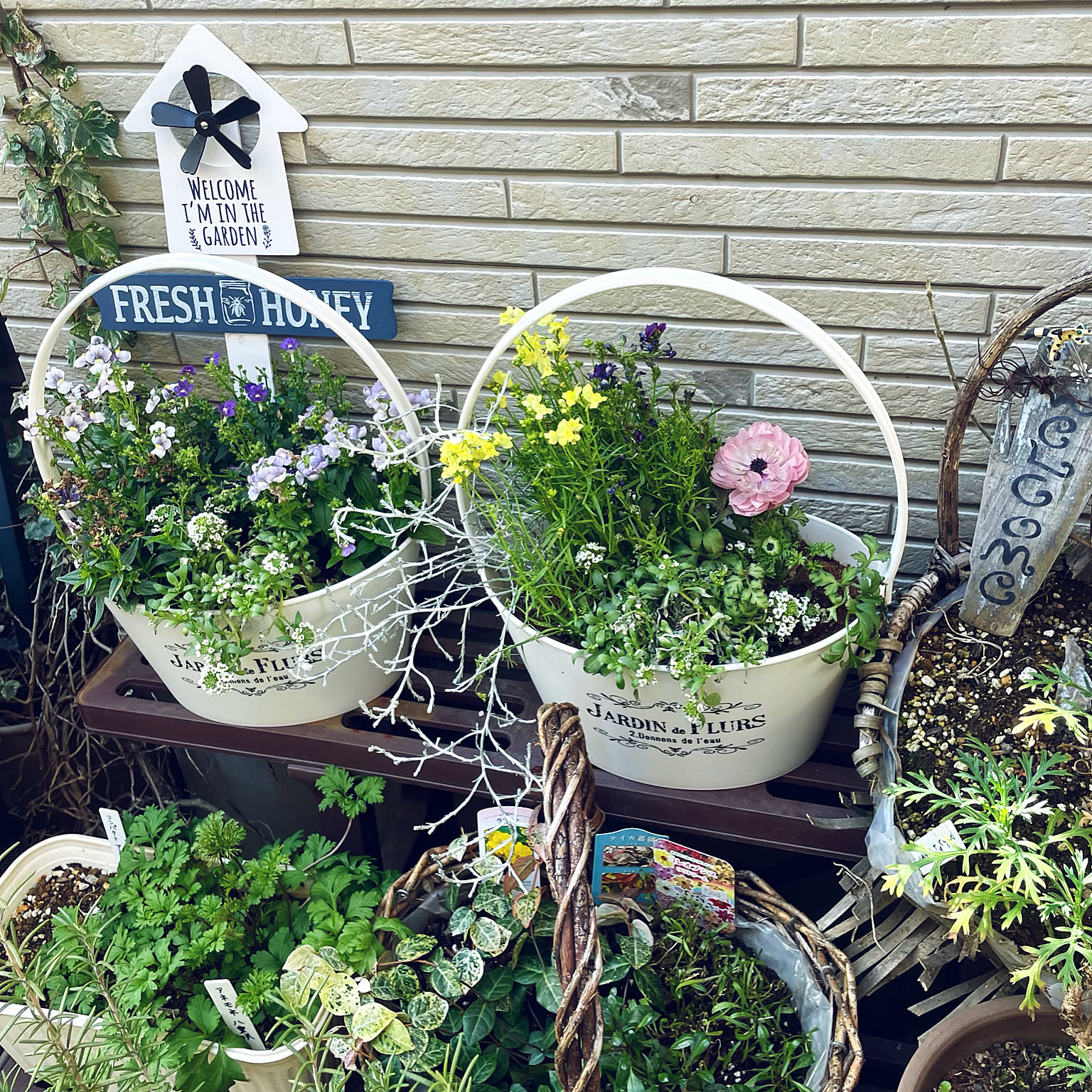 プランター バスケットプランター 自転車型 テーブルプランター