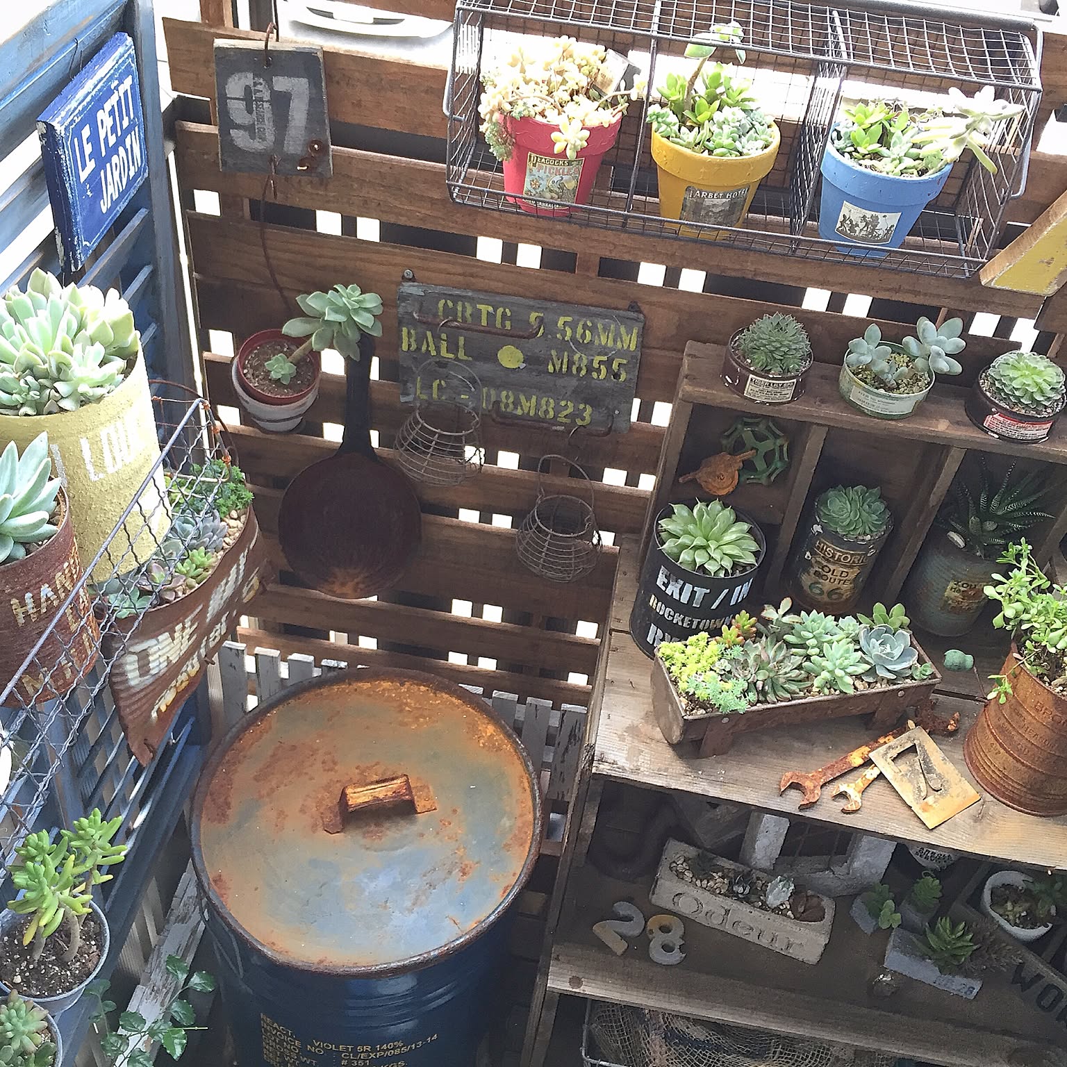 アンティークバケツ 古道具 レトロ雑貨 ガーデニング 多肉植物 観葉