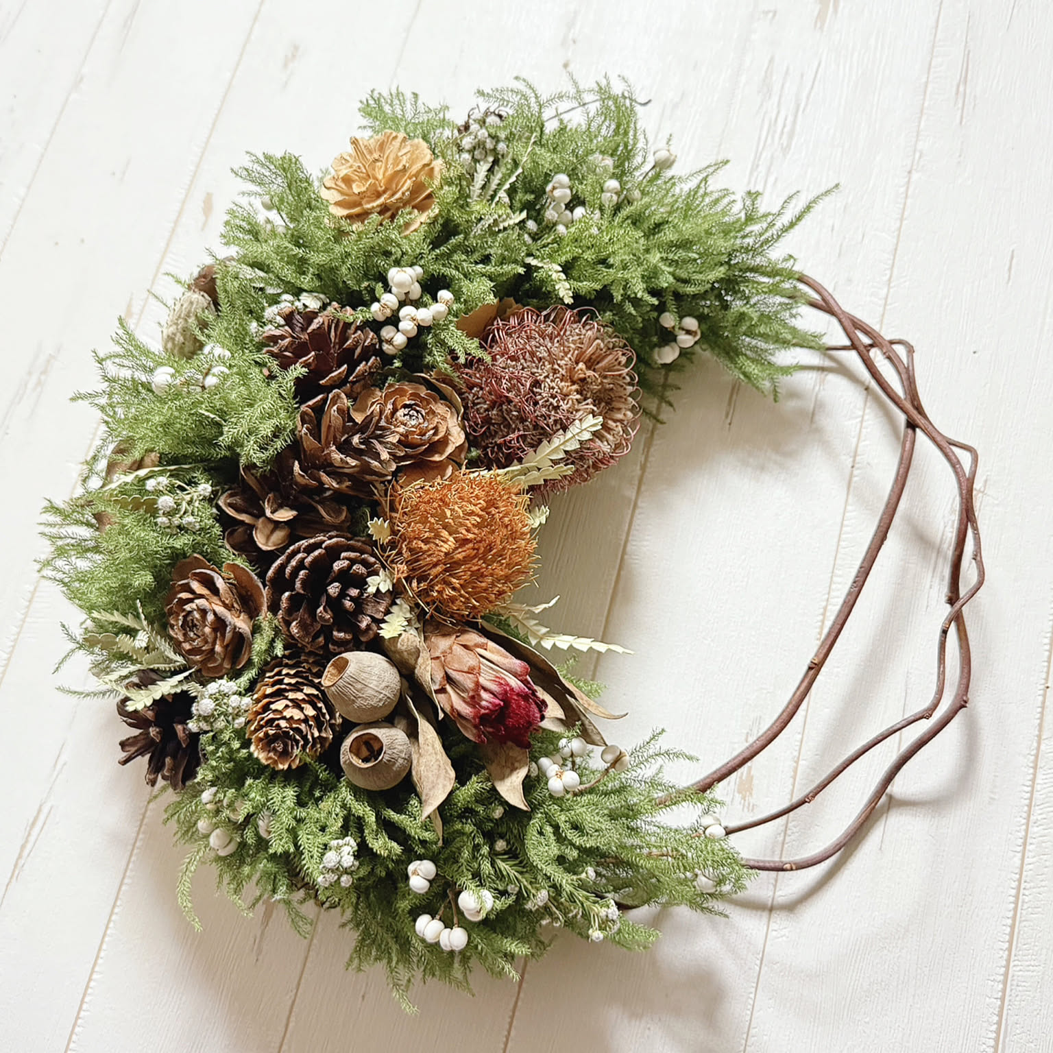 ボール型リースの作り方/フライングボールリース/フライングボール