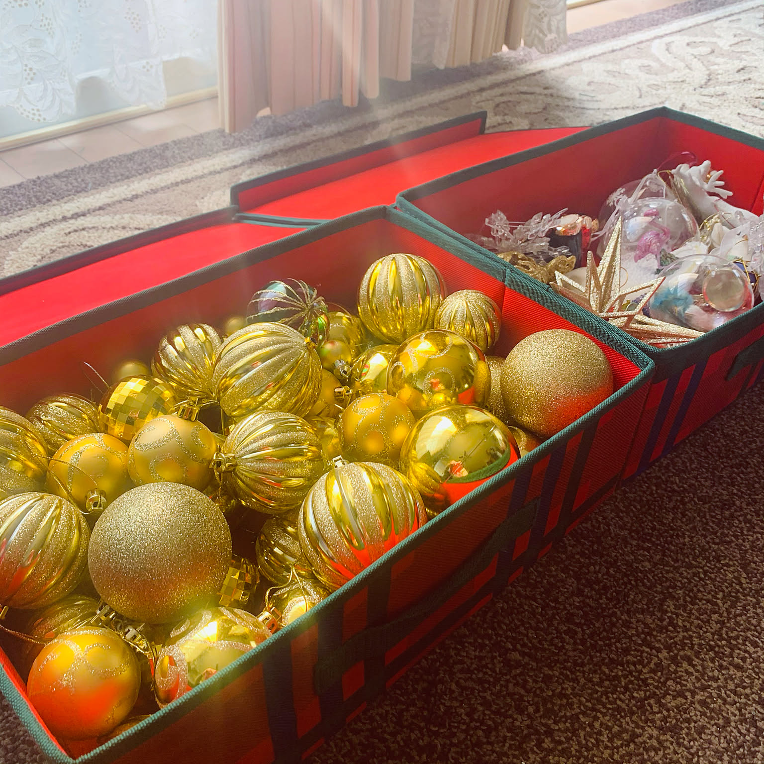   2005 クリスマスオーナメント 箱付　24金メッキ ゴールド/オーナメントケース/収納/チェック/片付けなどの