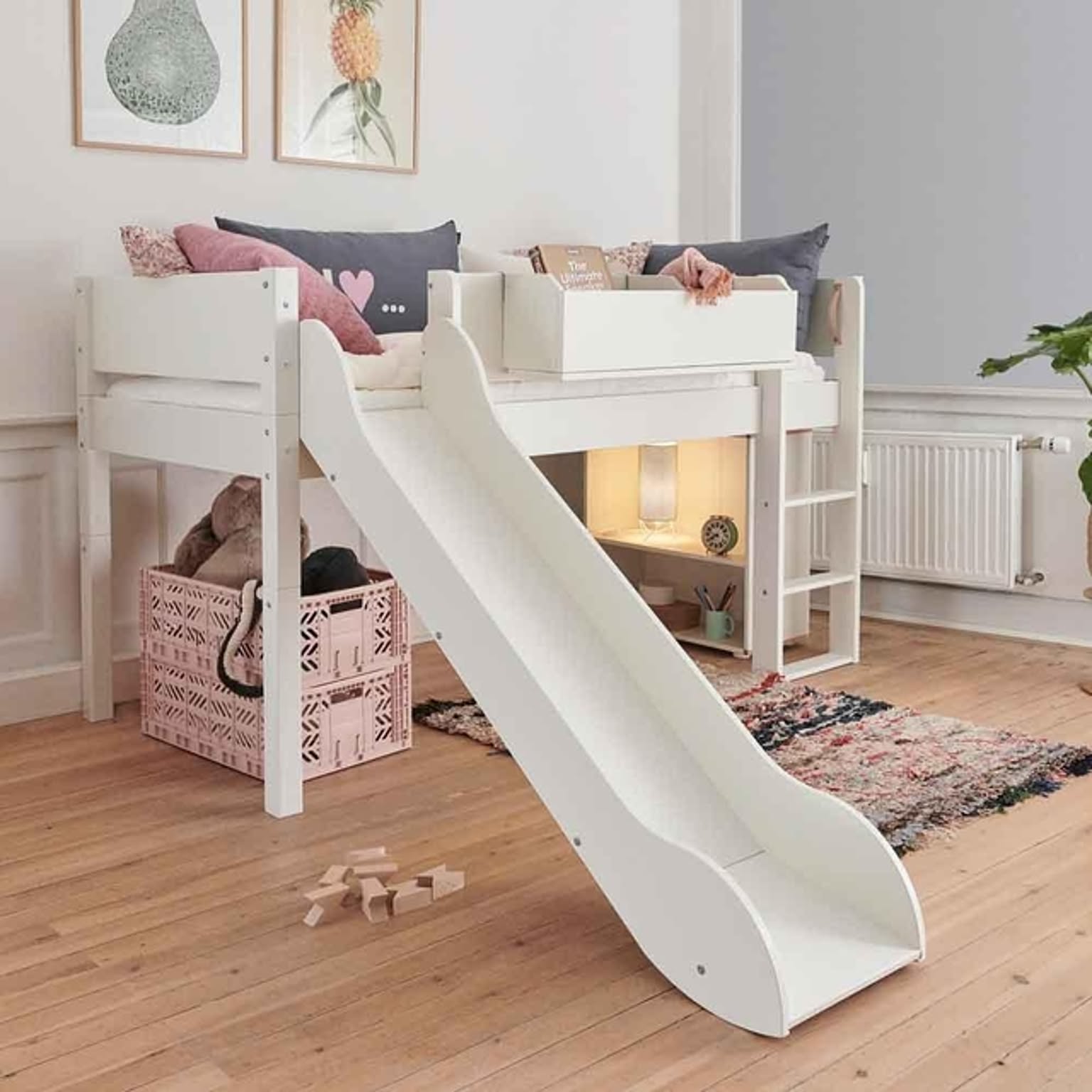 白い家具/北欧家具/ロフトベッド/滑り台付きベッド/子供家具...などの 