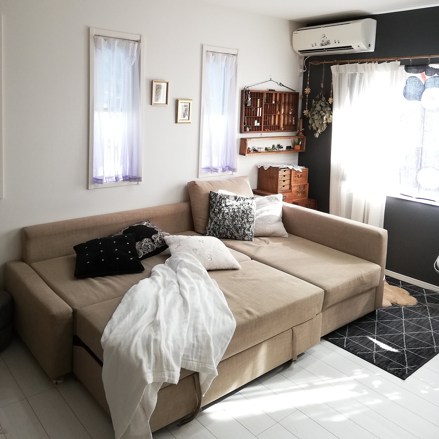 IKEA⭐︎フリーヘーテン コーナーソファベッド 収納付き