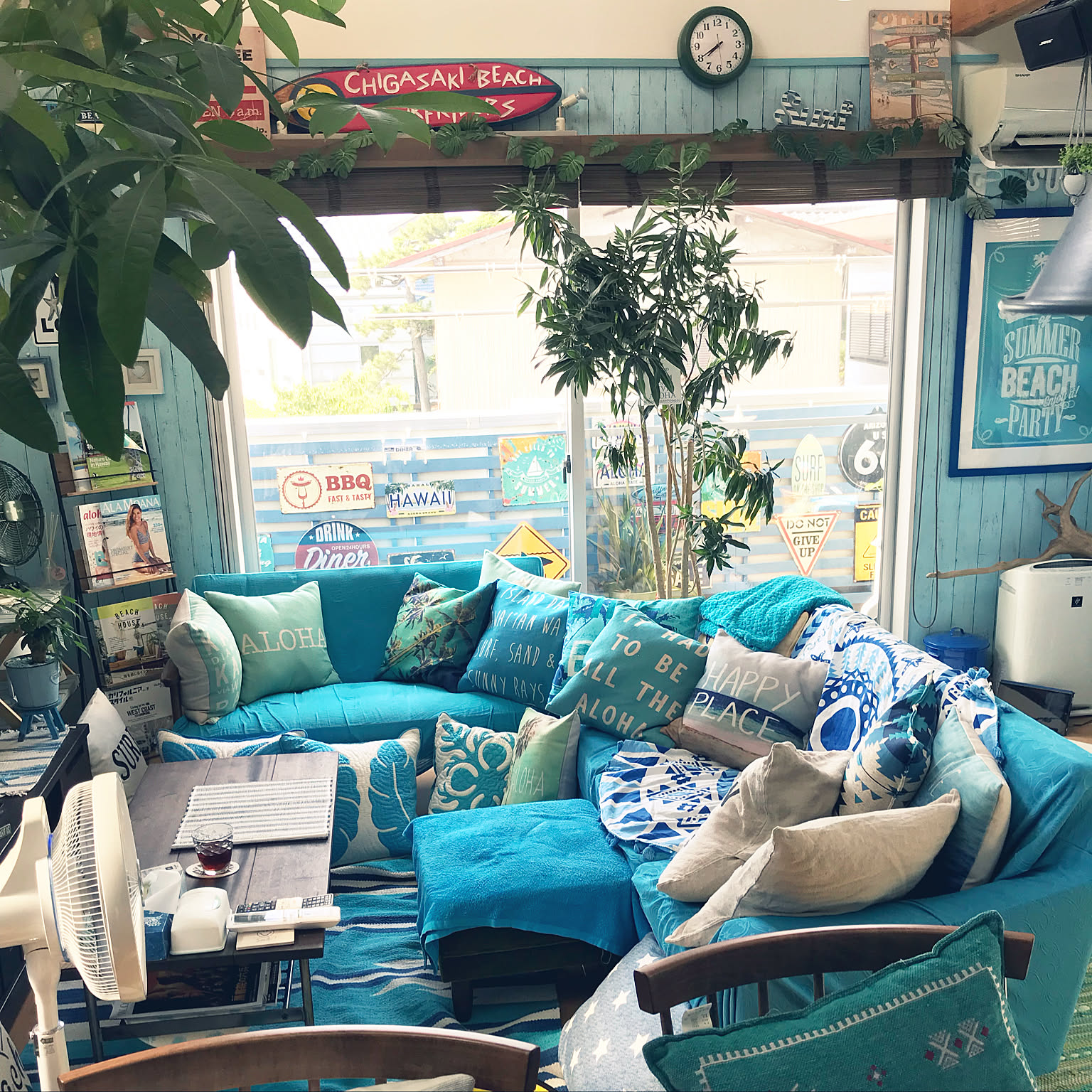 カフェテーブル　西海岸ビーチハウスをイメージして制作しました カフェテーブル 西海岸ビーチハウスをイメージして制作しました