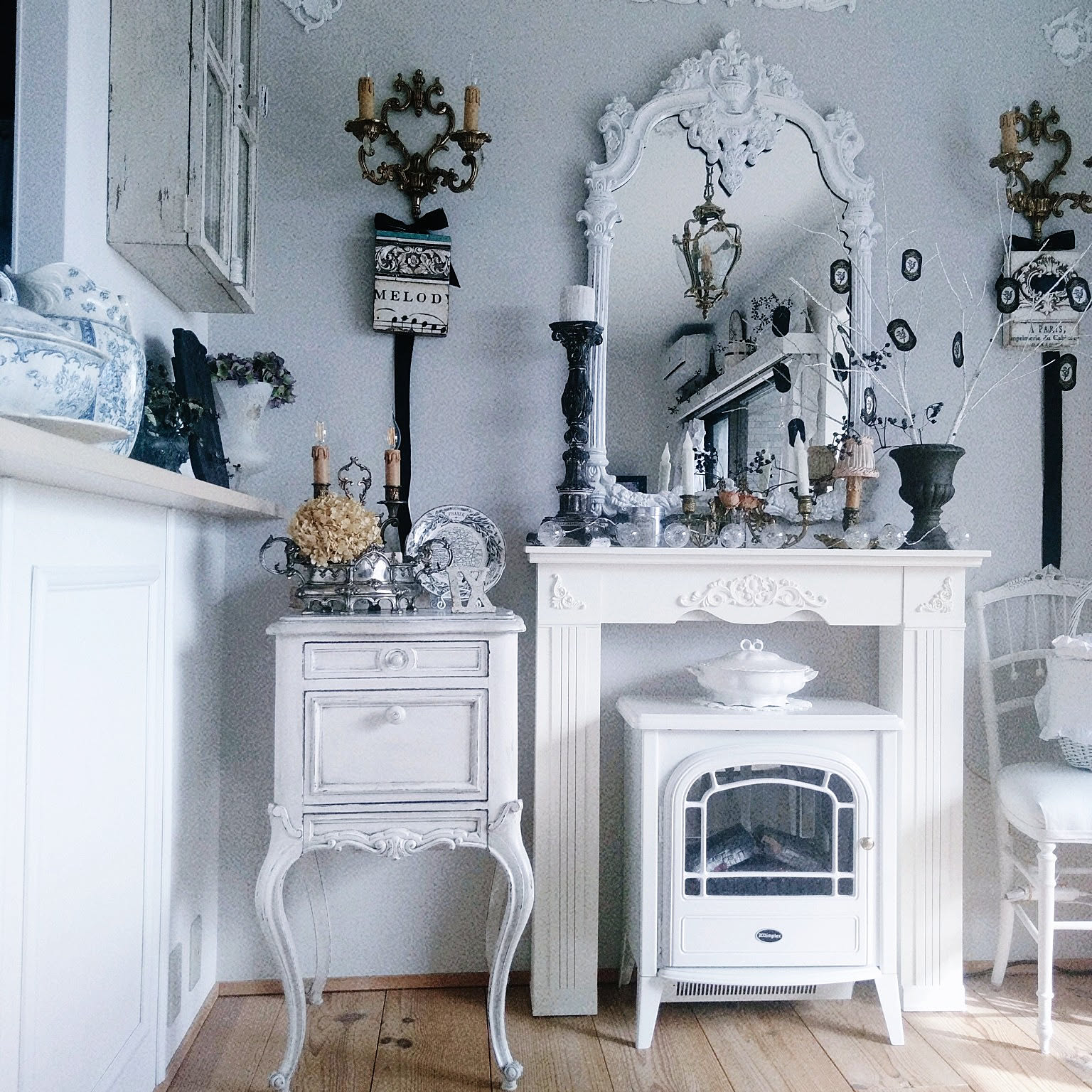 ロココ♡フレンチ☆ホワイトシャビー☆写真 メモ立て付 収納ナイト