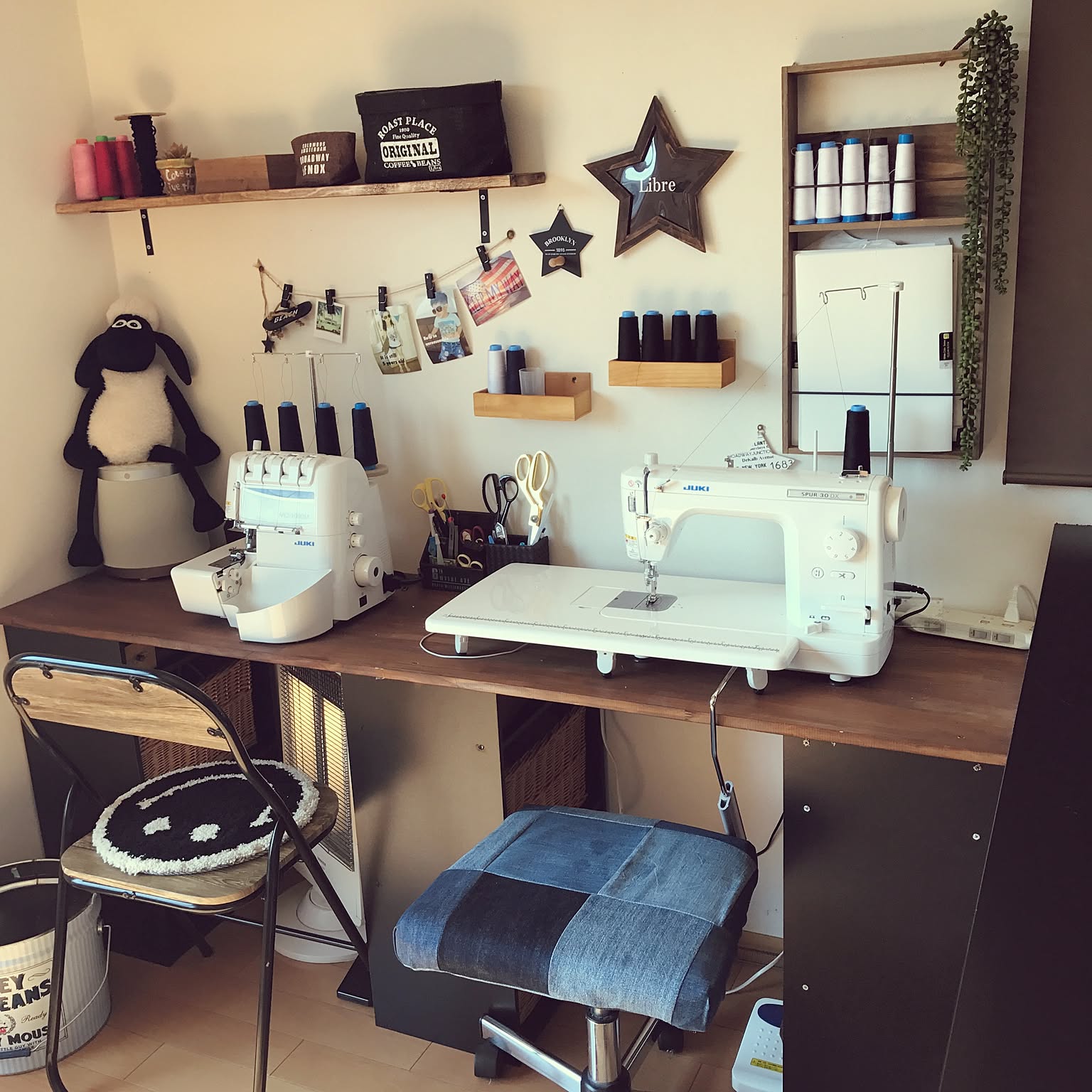 男前 ミシン部屋のおしゃれなインテリア・部屋・家具の実例 