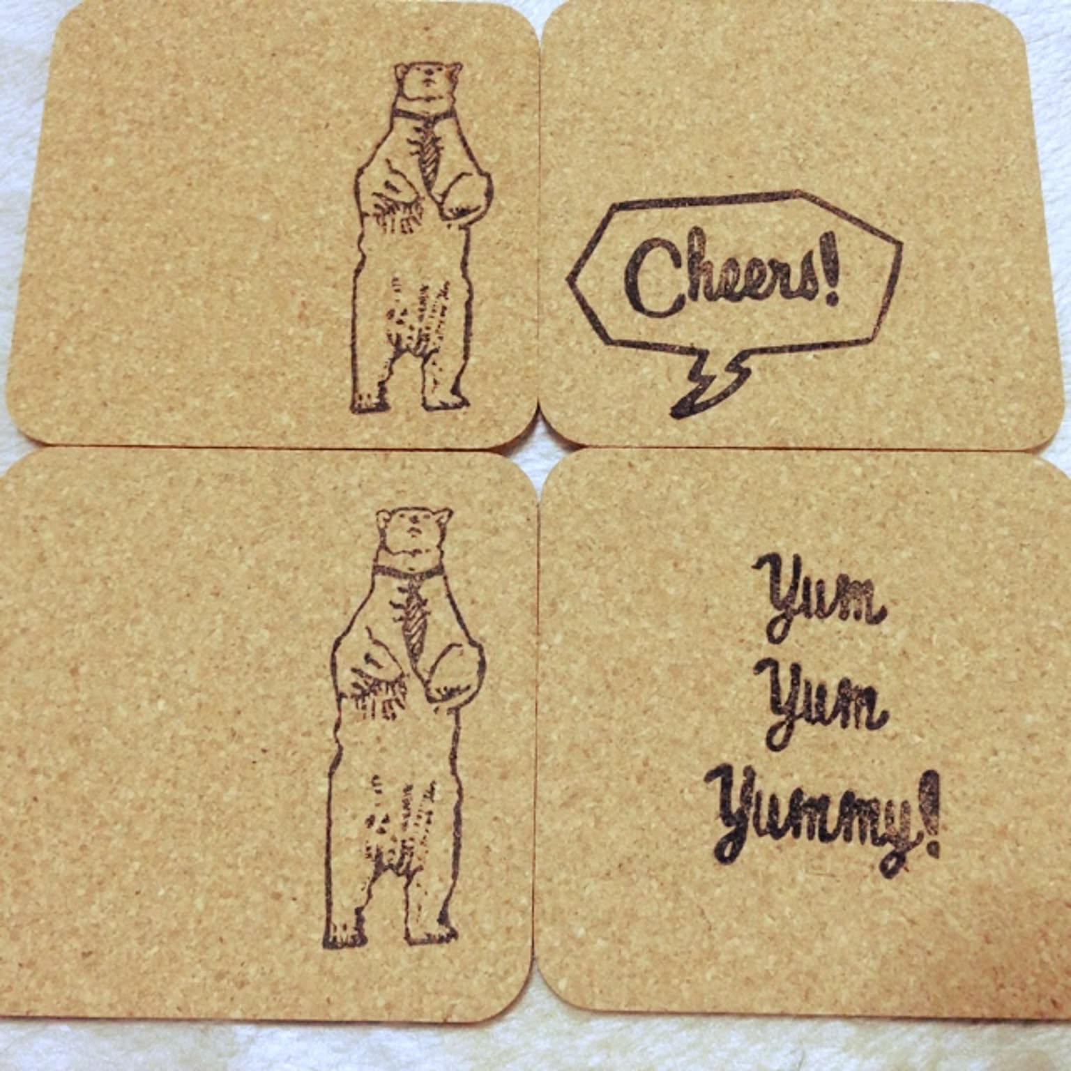 消しゴムはんこ コルクコースターのおすすめ商品とおしゃれな