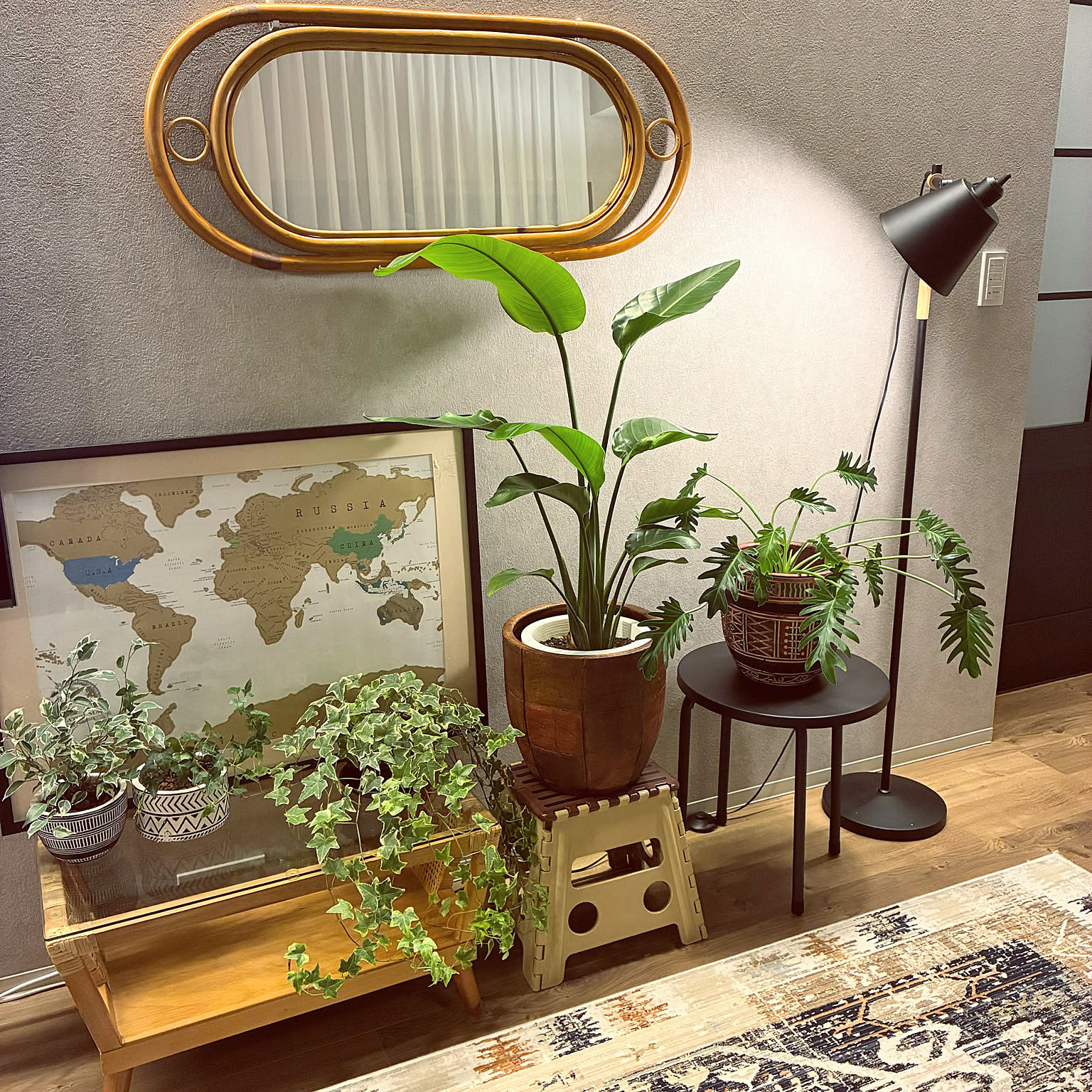 引き取り限定 ゴールドフレーム 壁掛け鏡 金箔貼り