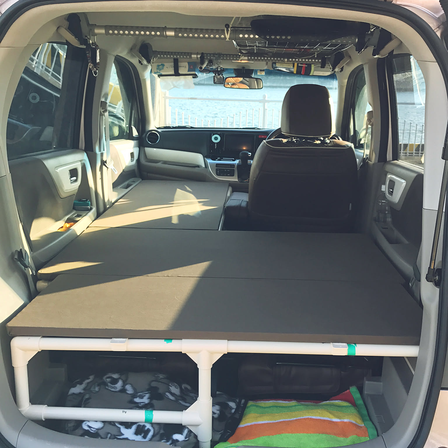 DIY/コレ、DIYしたよ！/カーインテリア/車中泊/イレクターパイプ