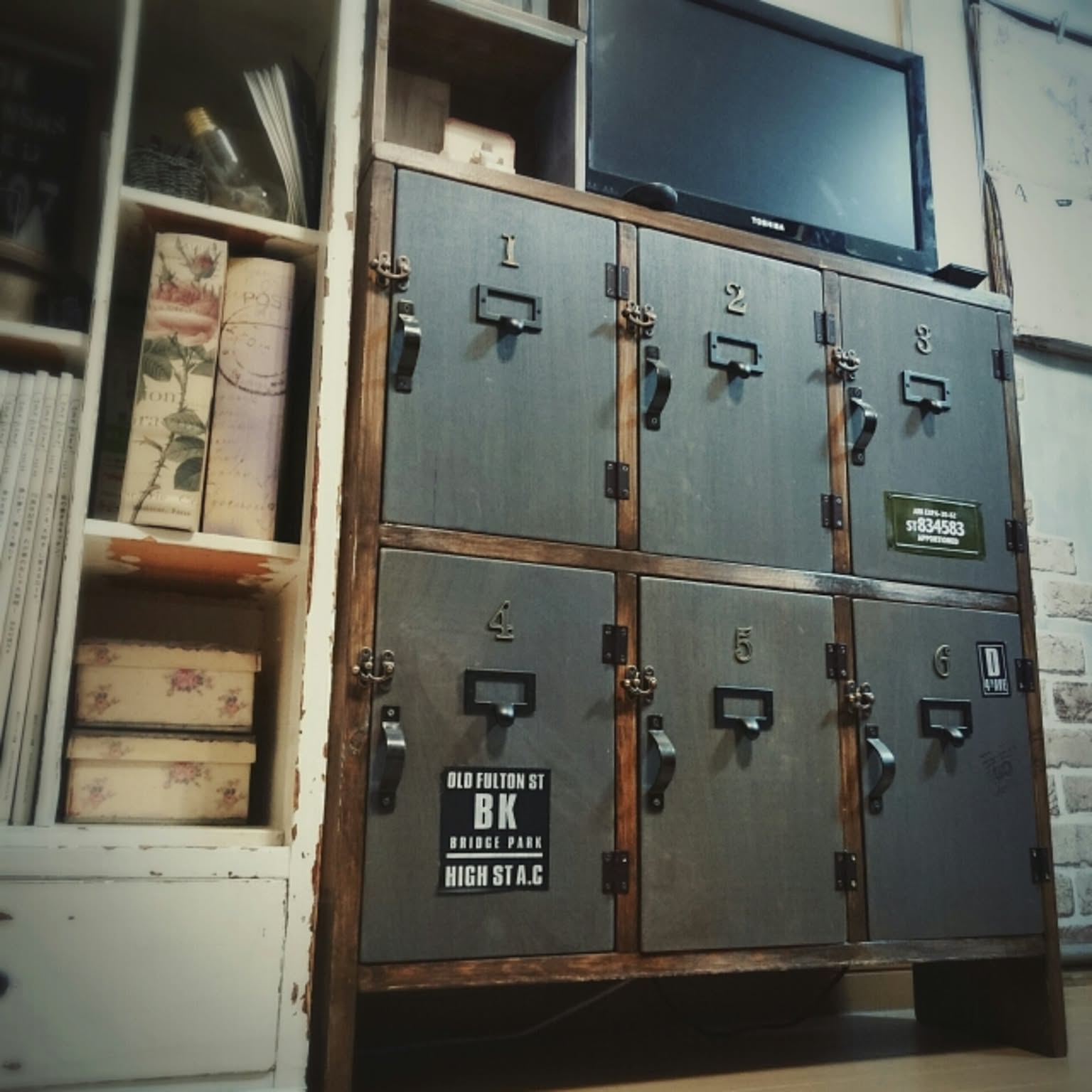 ヴィンテージロッカー ヴィンテージ スチール ロッカー - アンティーク、ビンテージの