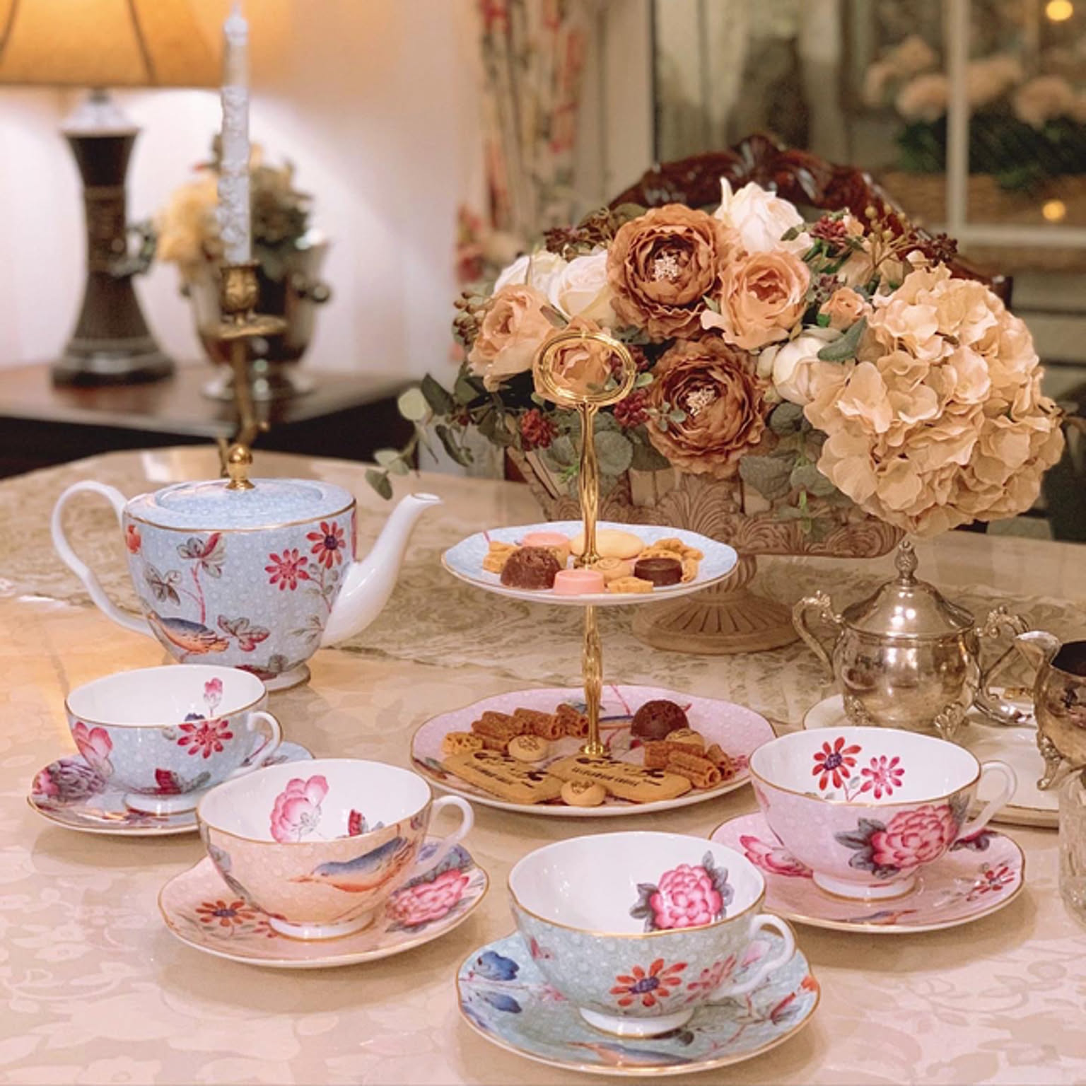 フランスアンティーク ローズのプレート オールドリモージュ ピンク