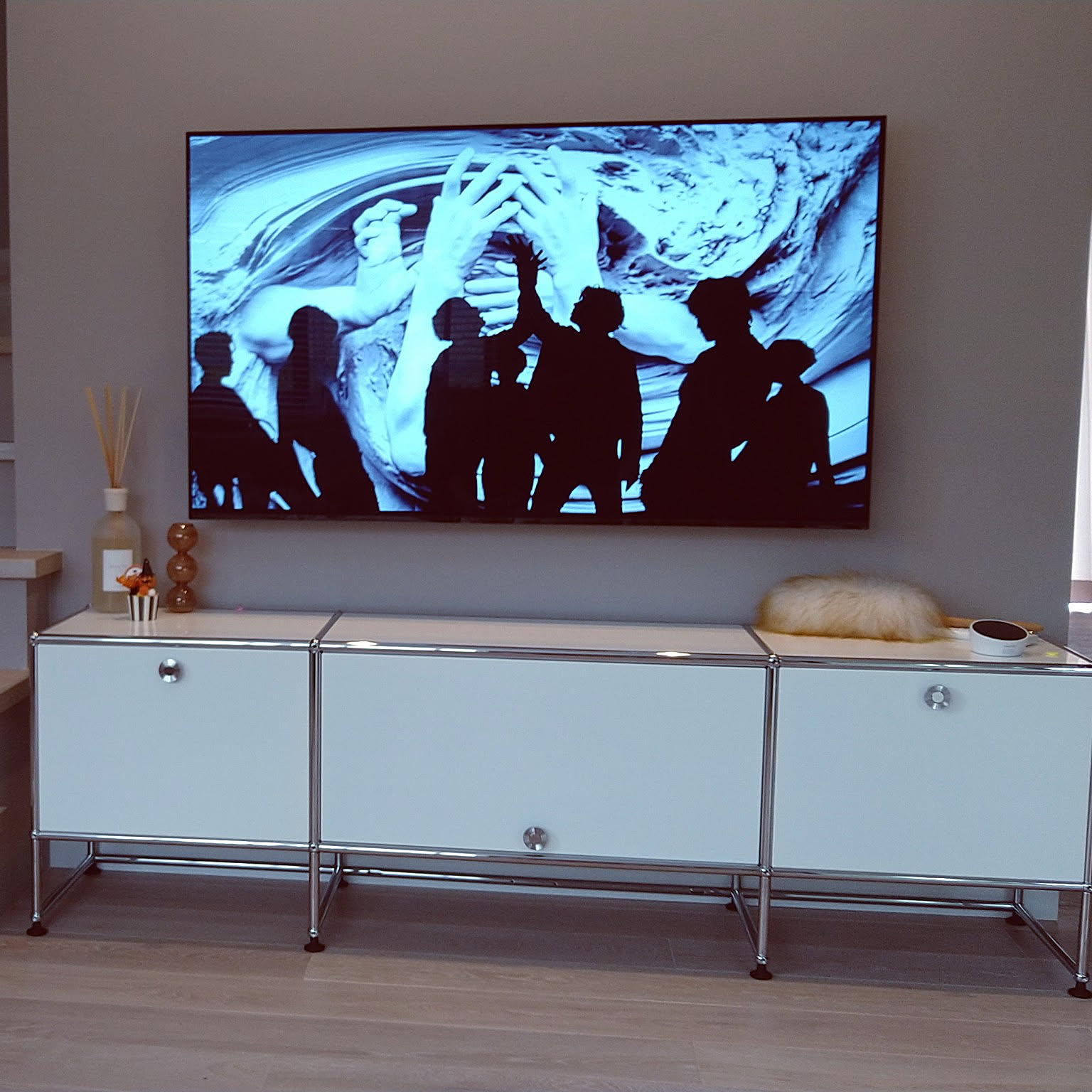 USMハラー TVボード テレビボード サイドボード ホワイト 訳あり