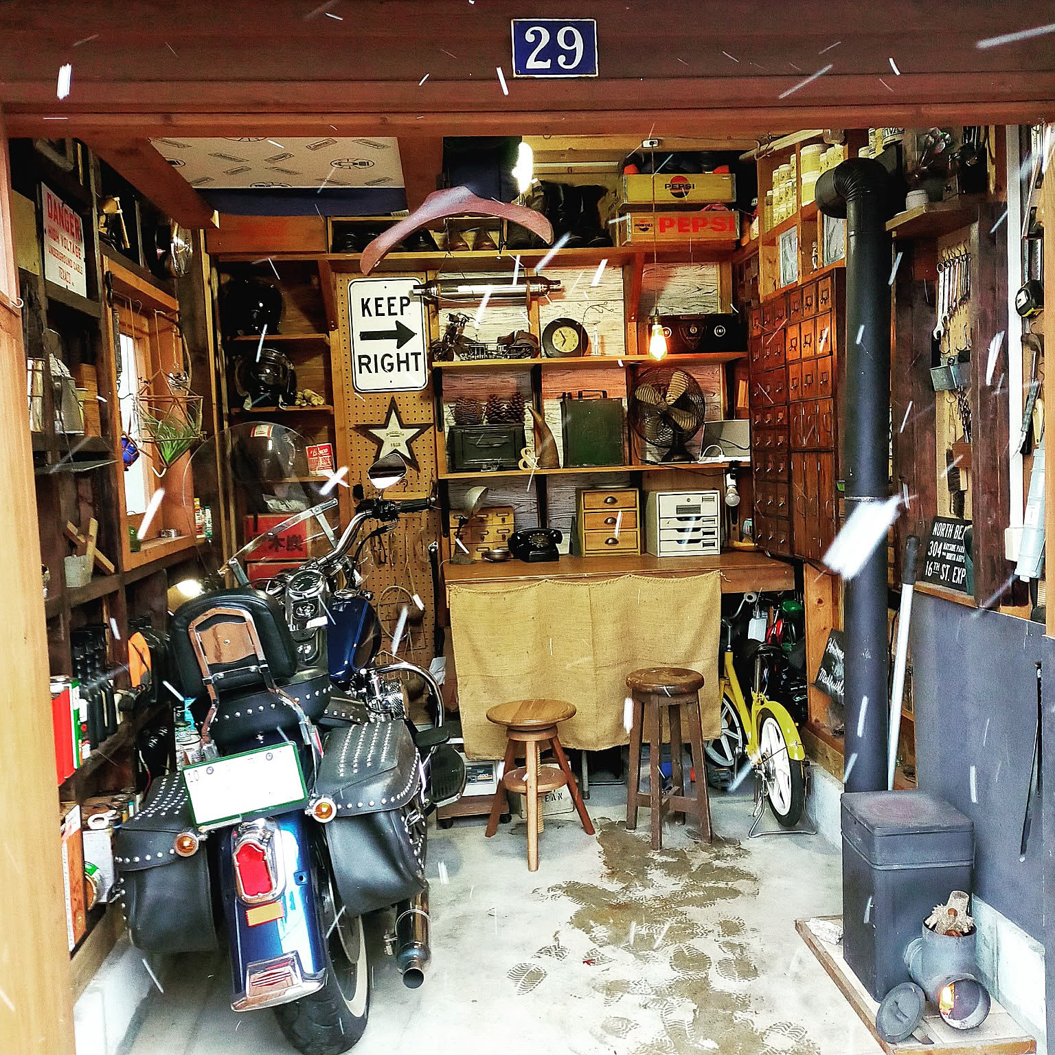 部屋全体/バイクガレージ/DIY/インダストリアル/セルフビルド...などの 