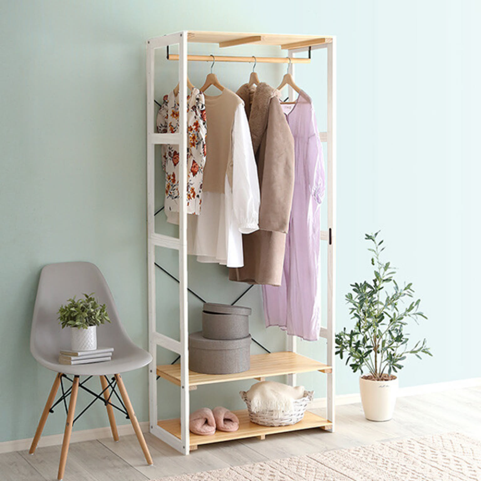 ハンガーラック パイン材 たのメル便無印良品 パイン材オープン