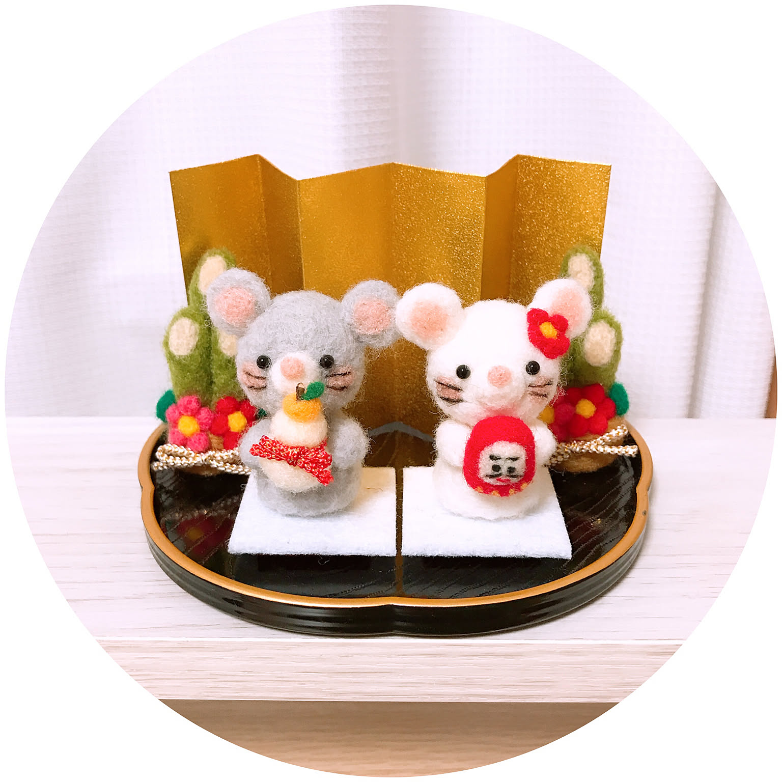 おしゃれねずみ羊毛フェルト