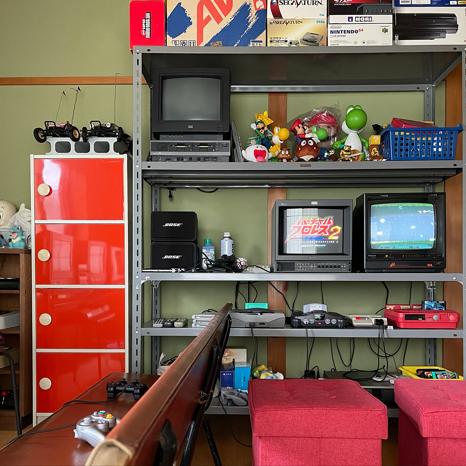 64/趣味部屋/セガサターン/ゲーム/ブラウン管などのインテリア実例