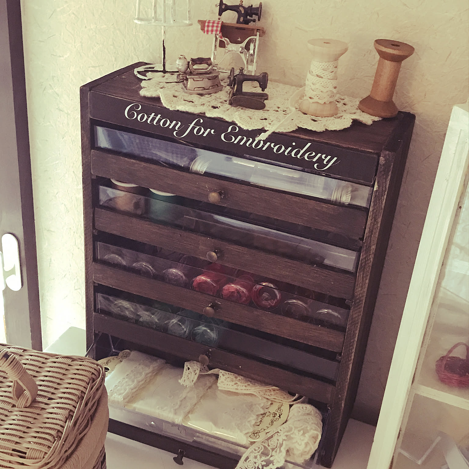 刺繍糸の収納/糸ケースDIY/ダイソー/100均/セリアなどのインテリア