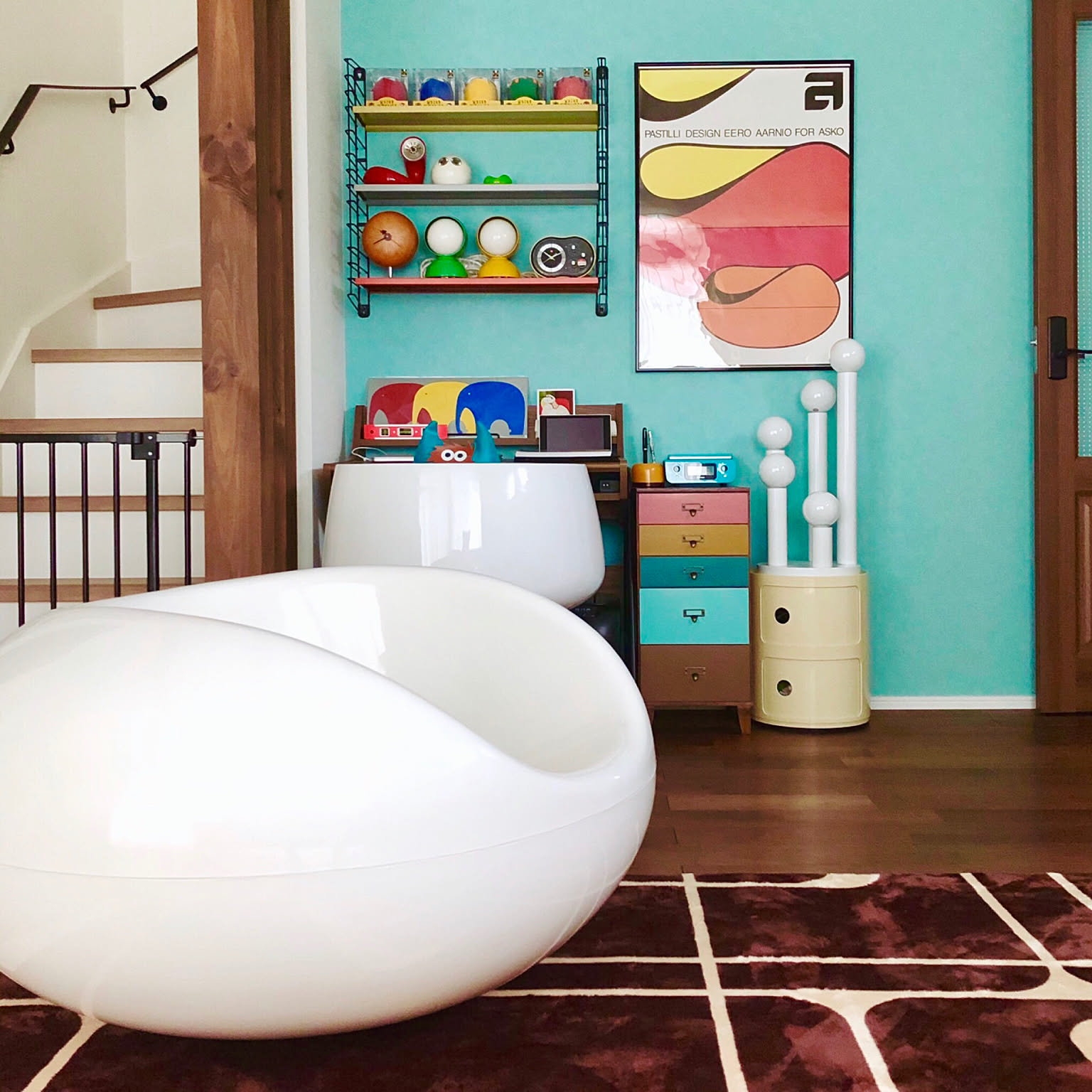 リプロダクト パスティルチェア イエロー 幅90cm スペースエイジ