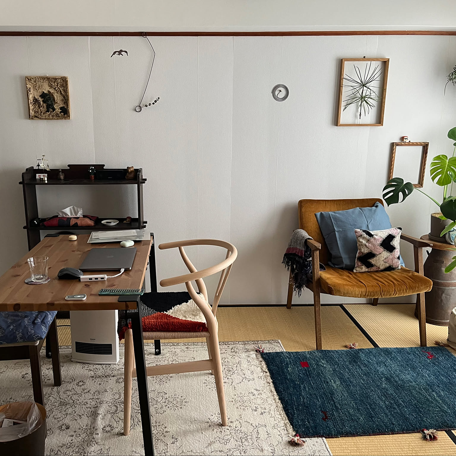 レトロ家具に似合う ノッティング織りマット（椅子・玄関・壁掛けにも