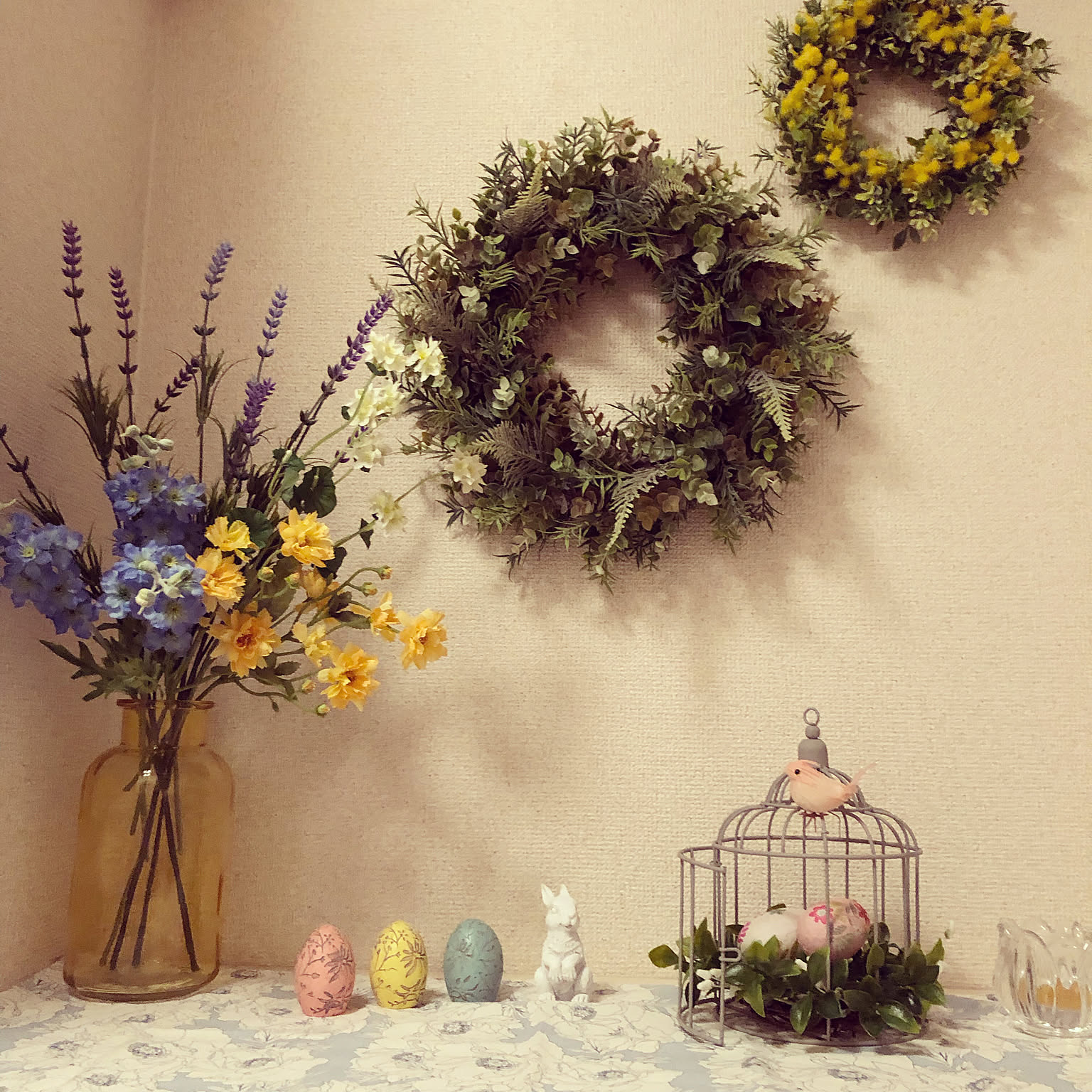 イースターリース　ドールハウス　ナチュラルリース　ハンドメイド　インテリア　家 favoritestyle_egf120401