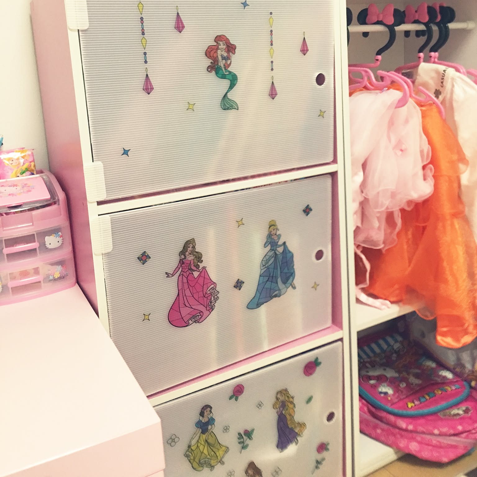 ディズニープリンセス　クリア3段ボックス ディズニープリンセス クリア3段ボックス