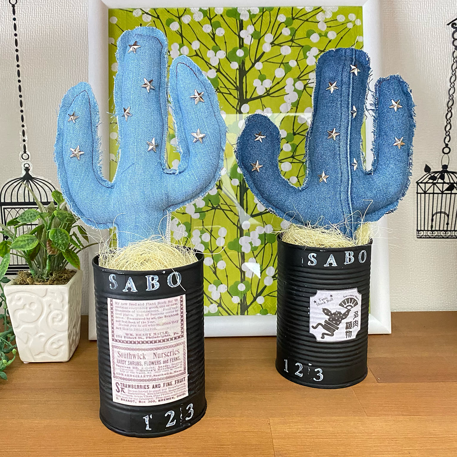 リメイク缶デニムサボテンNo.265