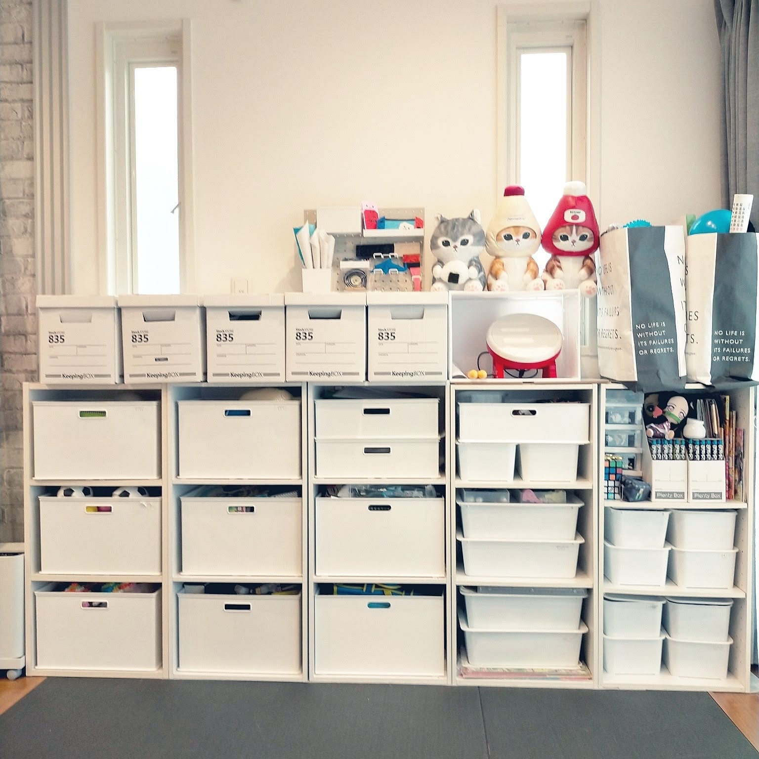 棚/ニトリ/おもちゃ収納/おもちゃスペース/男前インテリアなどの