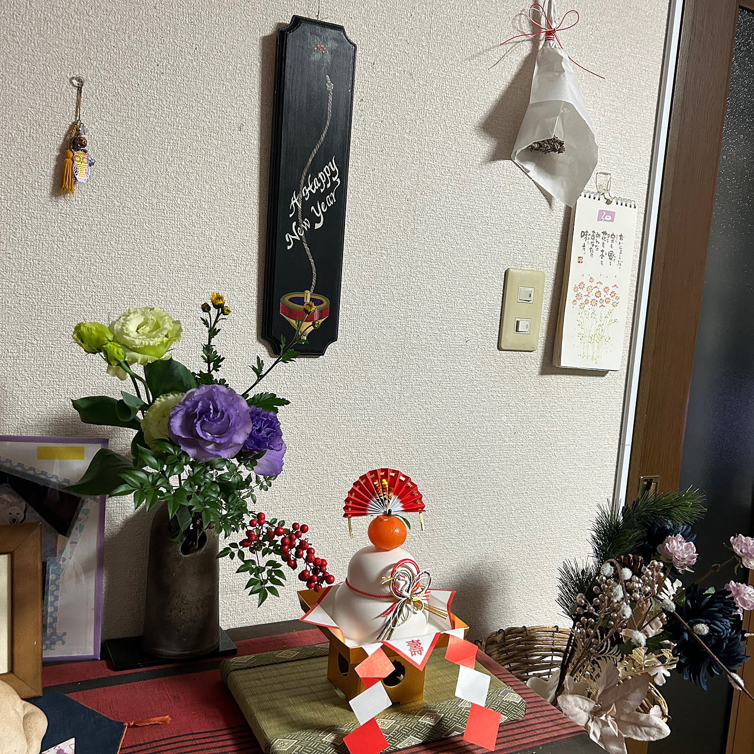 トールペイント お正月のおしゃれなアレンジ・飾り方のインテリア実例