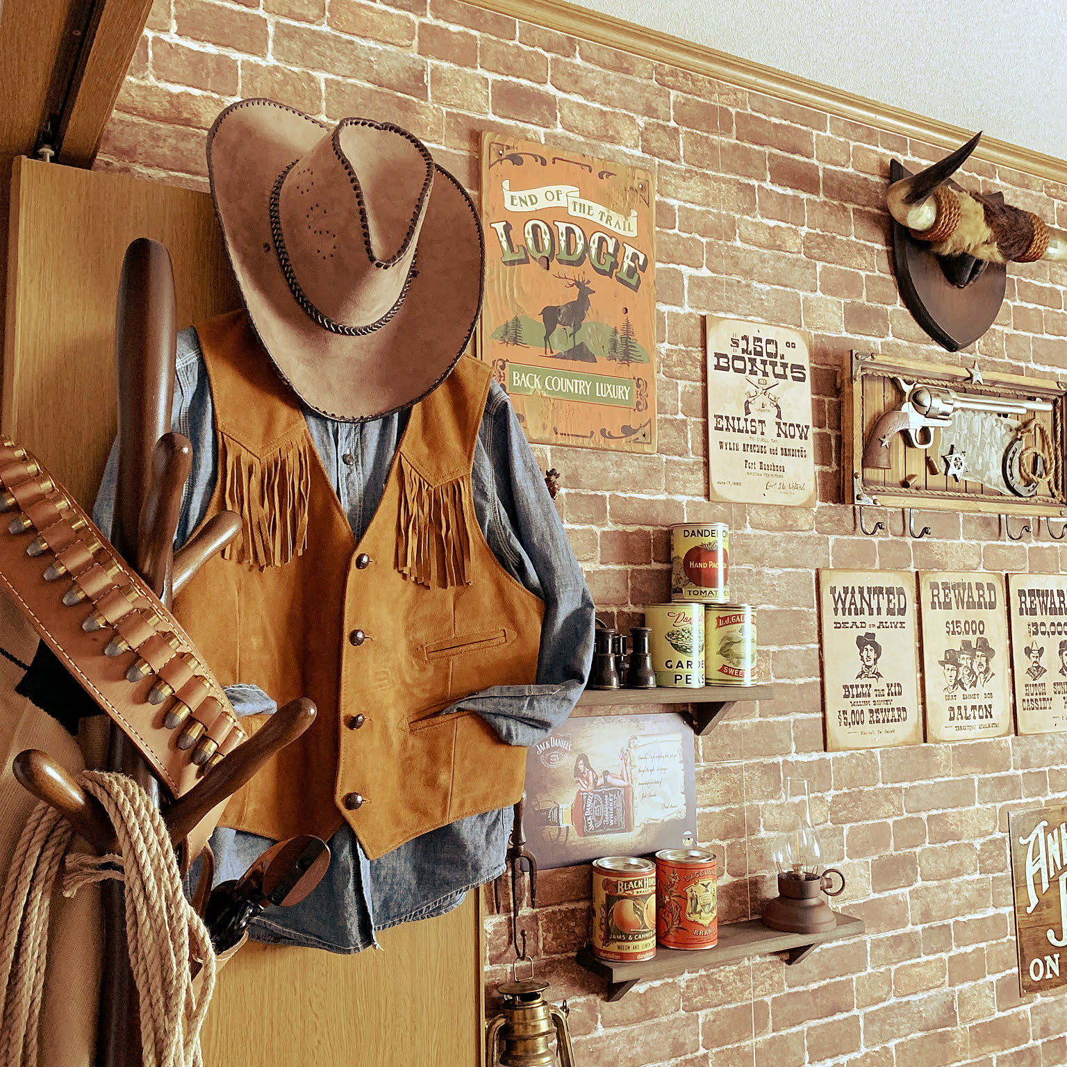 ガンベルト/ブリキ看板/ウエスタン/カウボーイ/男前などの