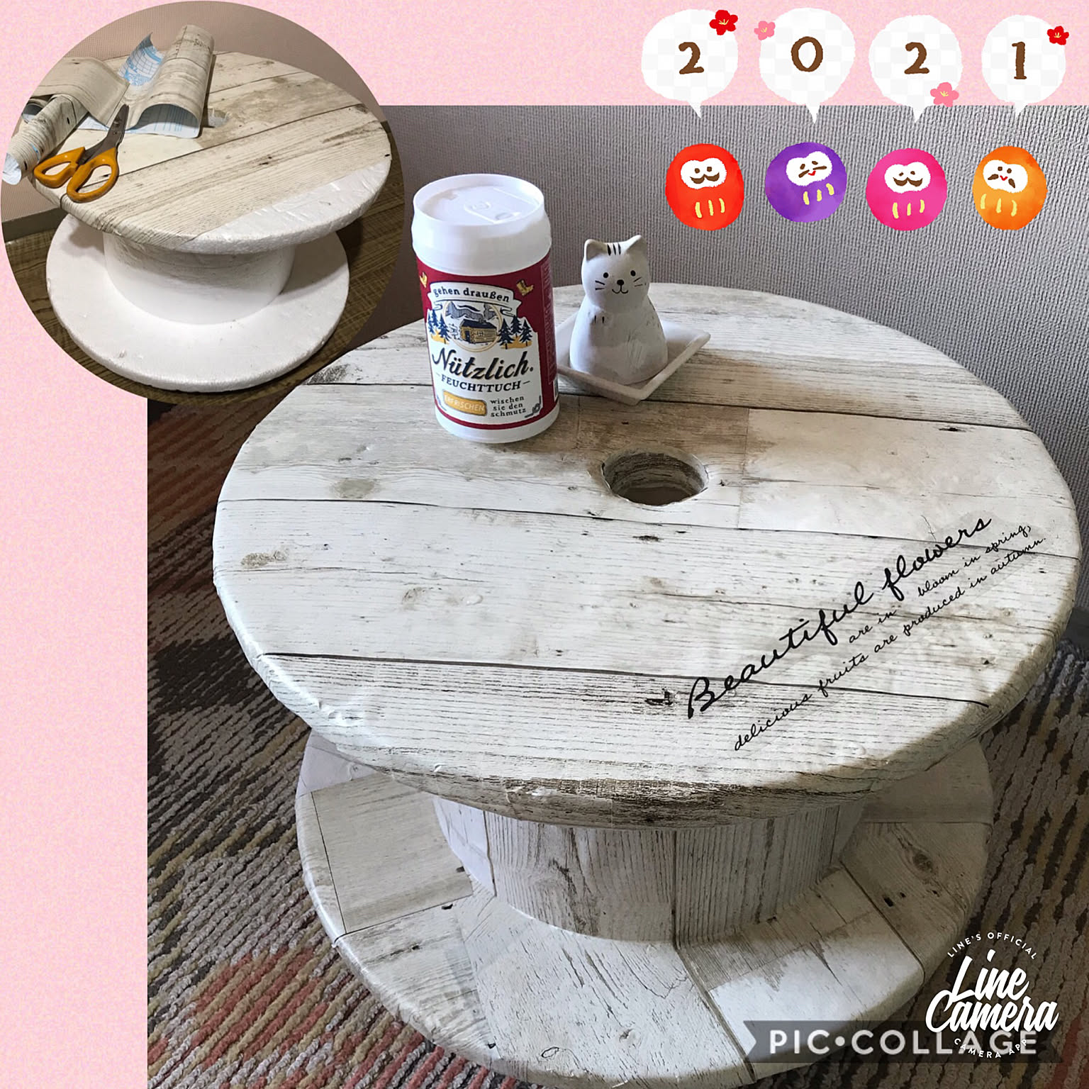 ハンドメイド 発泡スチロール で 作った グレー の テーブル インテリア 置物 ハンドメイド 発泡スチロール で 作った グレー の テーブル