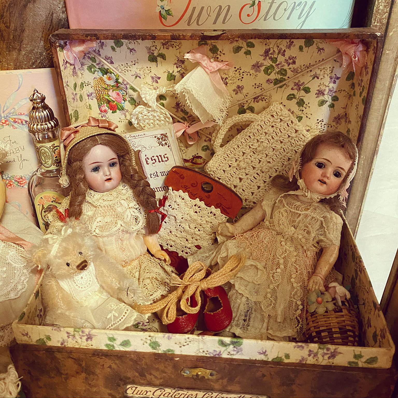 希少 ミニョネット ビスクドール ドールハウス インテリア アンティーク 作家 お人形さん/アンティークビスクドール/雑貨/ミニョネットドール