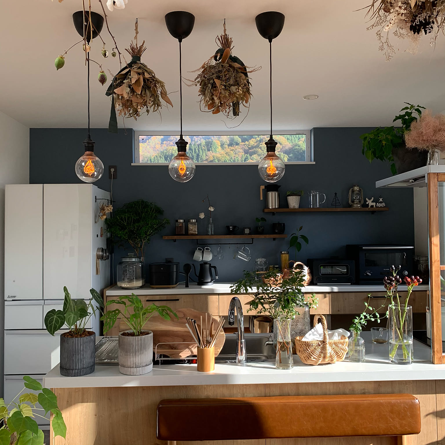 アンティークフラワーペンダントランプ【自製】C