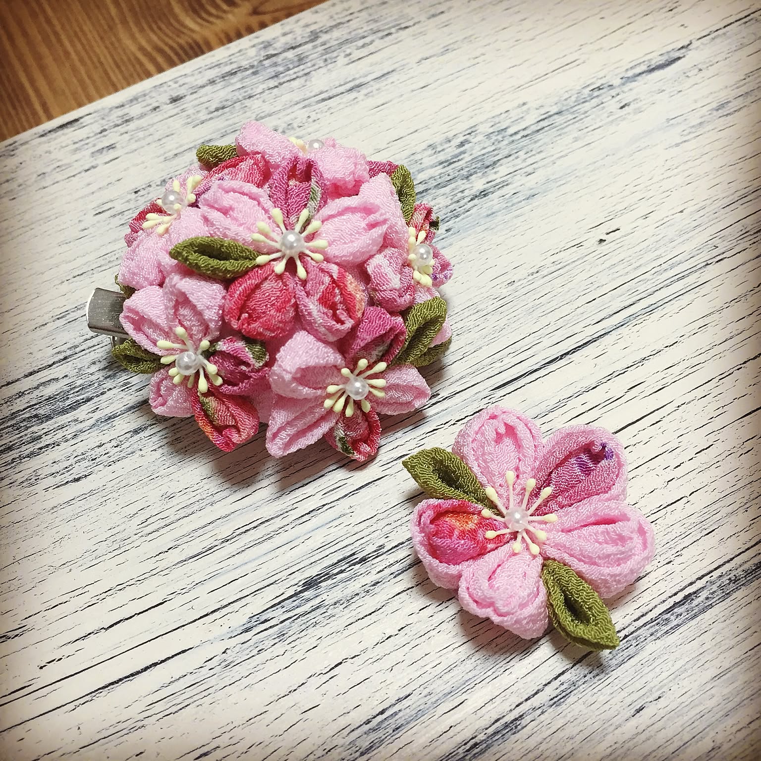 桜 つまみ細工のおしゃれなアレンジ・飾り方のインテリア実例