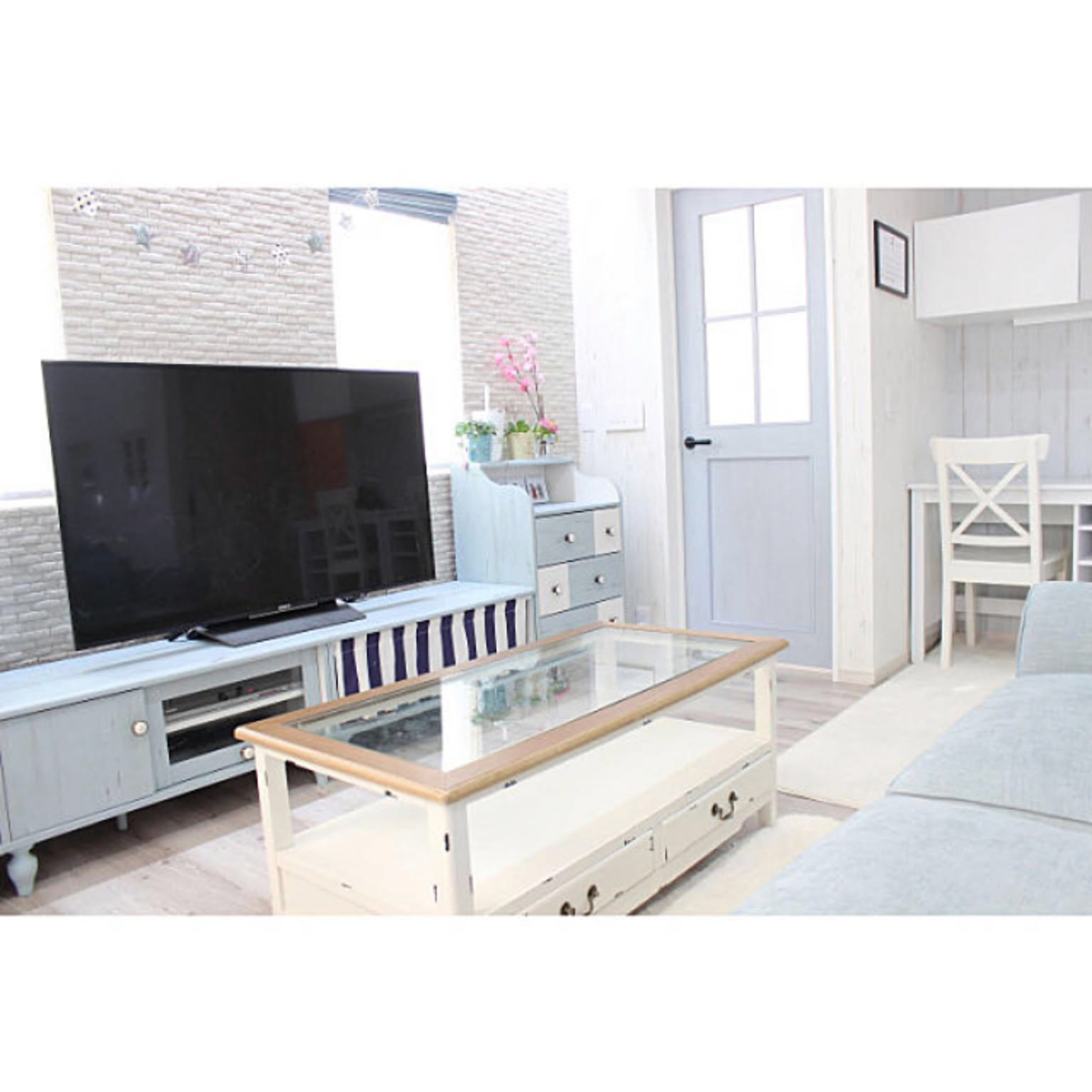 白井産業 フレンチシャビーTVボード フレンチシャビーカフェ｜ラック テレビ台 キャビネットなど