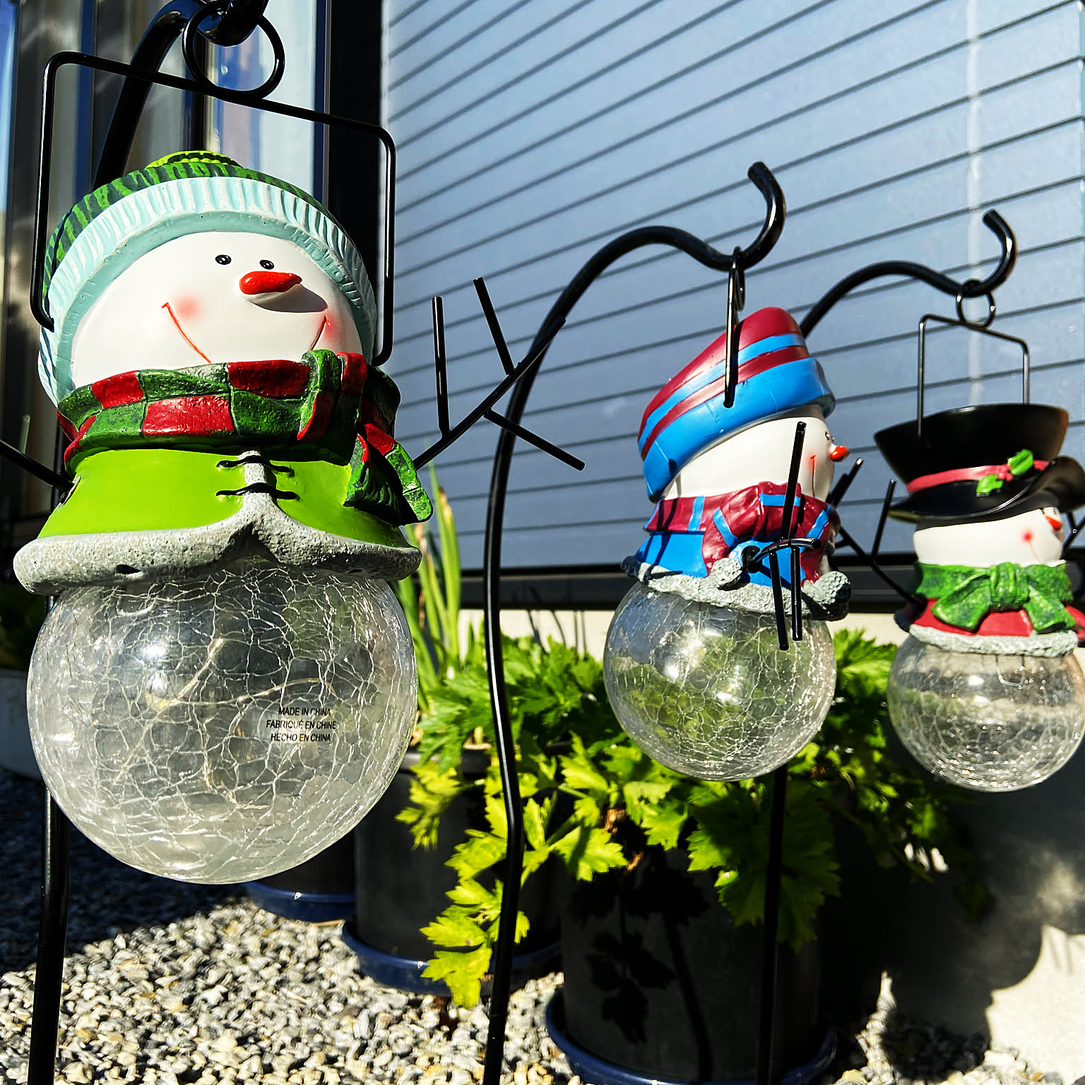 ガーデニングライト スコップスノーマン クリスマス 装飾 雪だるま