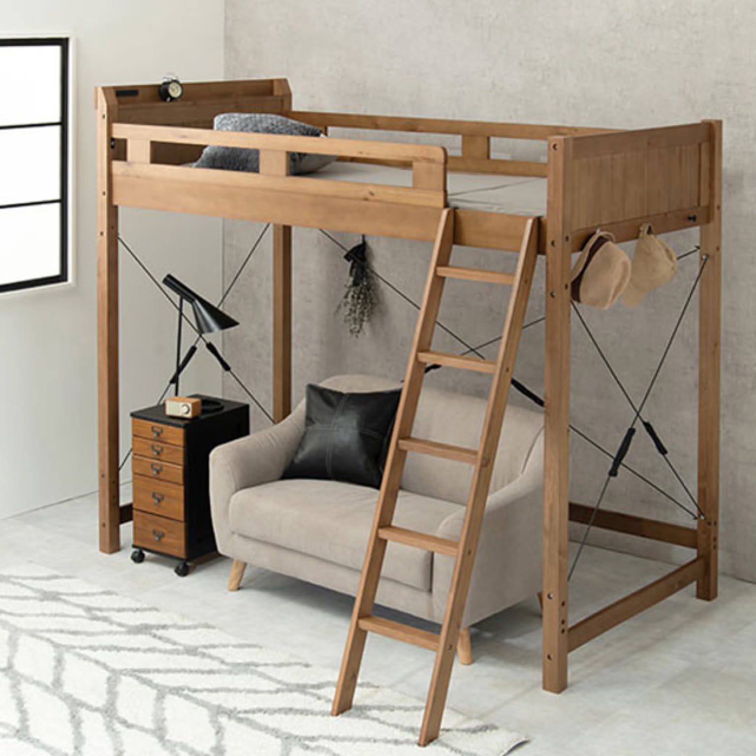 ブラウン ロフトベッドのおすすめ商品とおしゃれな実例 ｜ RoomClip