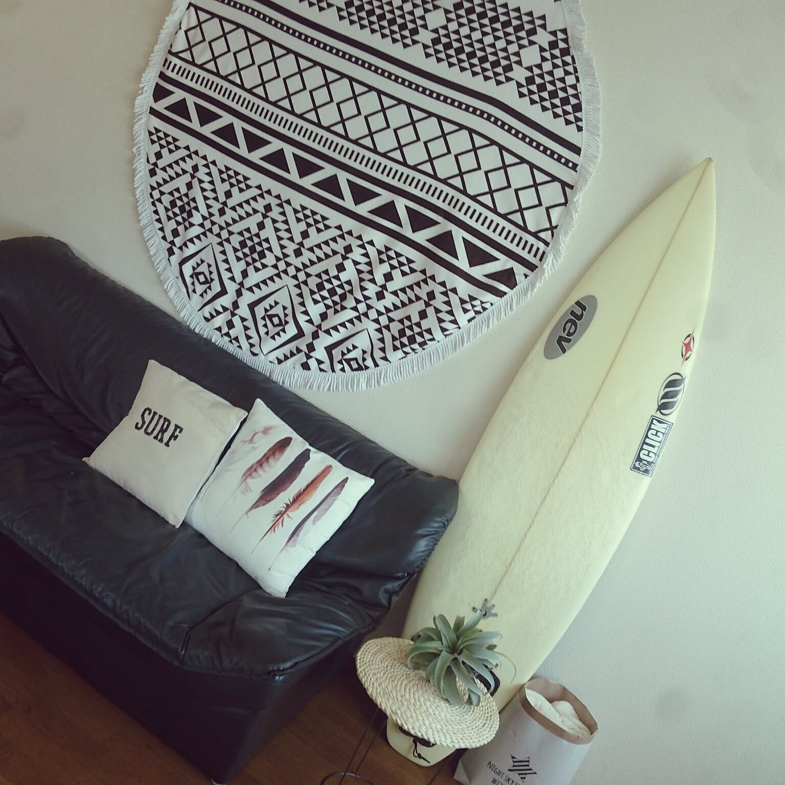 サーフボード ミニテーブルDIYのインテリア・手作りの実例