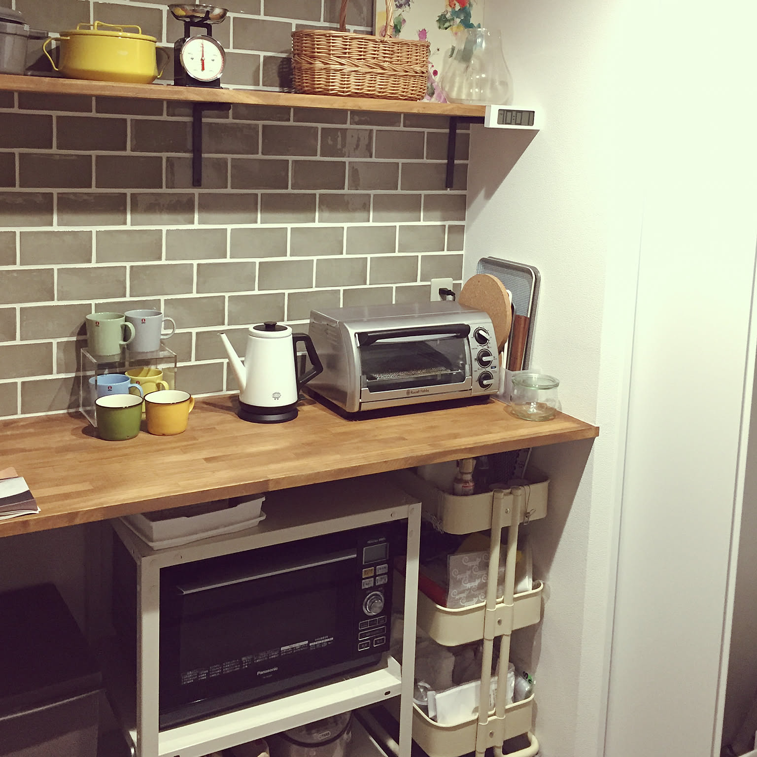 アンジェリカのタイルを使ったキッチンラック65cm アンジェリカのタイルを使ったキッチンラック65cm アンジェリカの