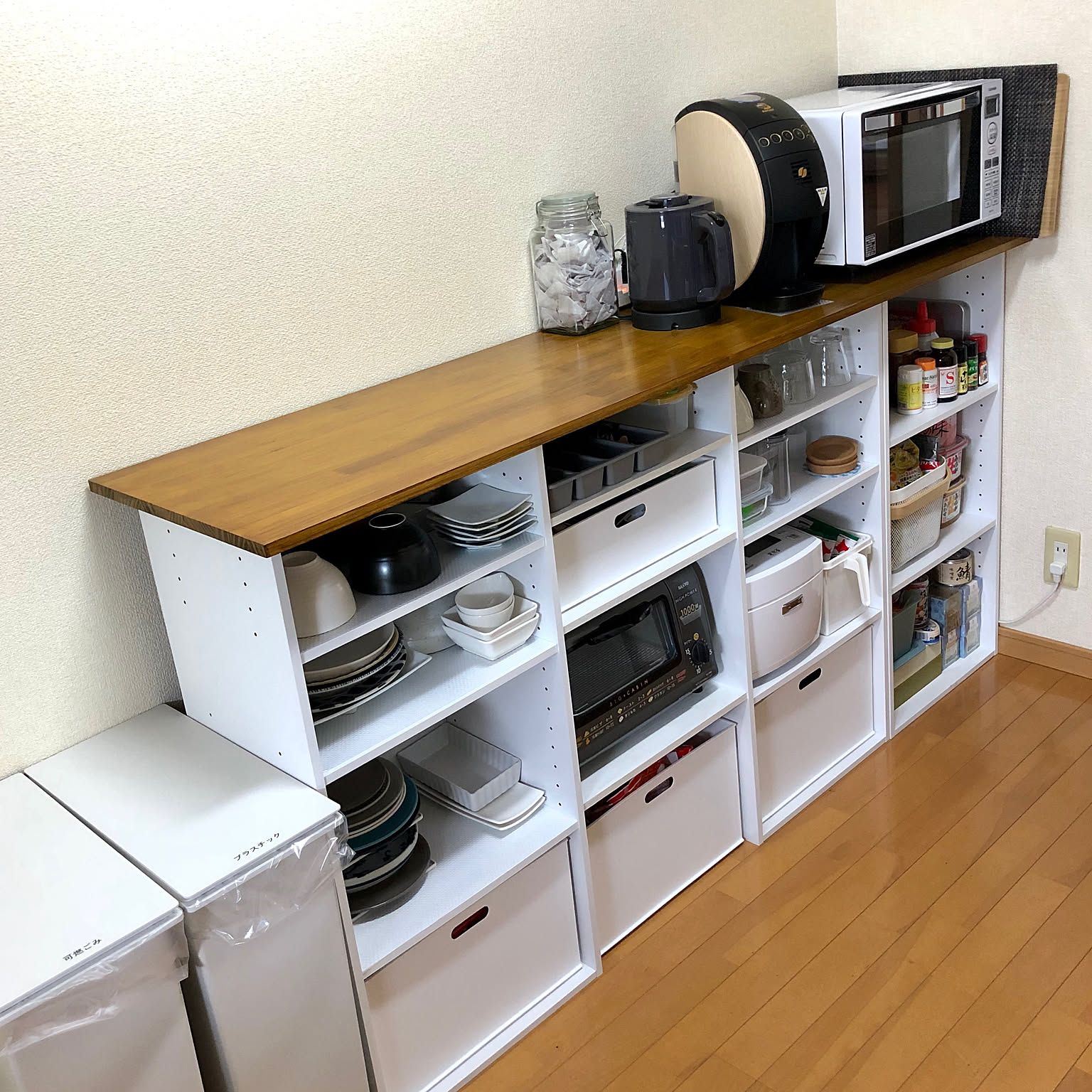 ダストボックス/無印良品/カラボリメイク/ニトリのカラーボックス