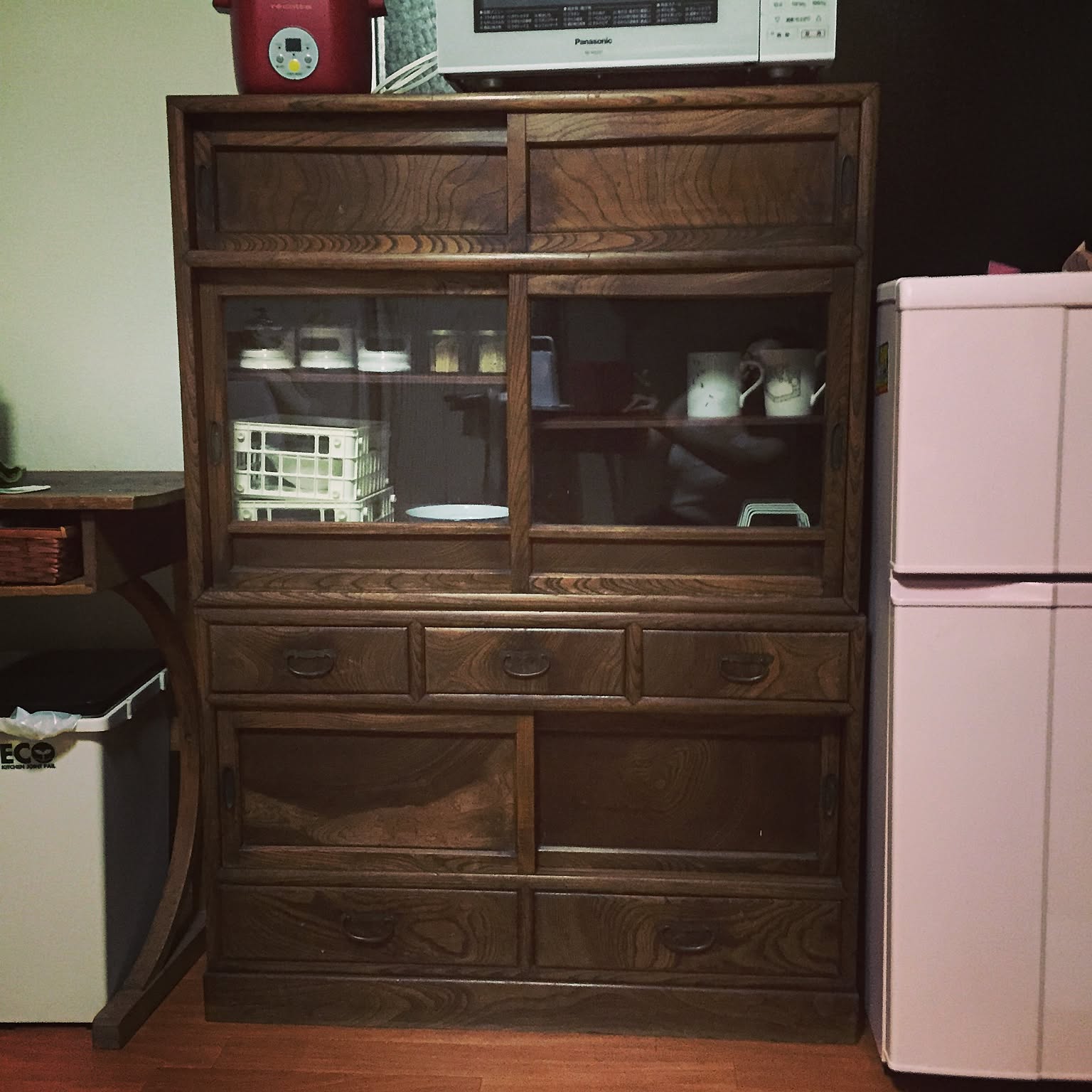 昭和レトロ　飾り棚　茶箪笥　時代家具 茶箪笥 昭和レトロ 飾り棚 茶棚 入