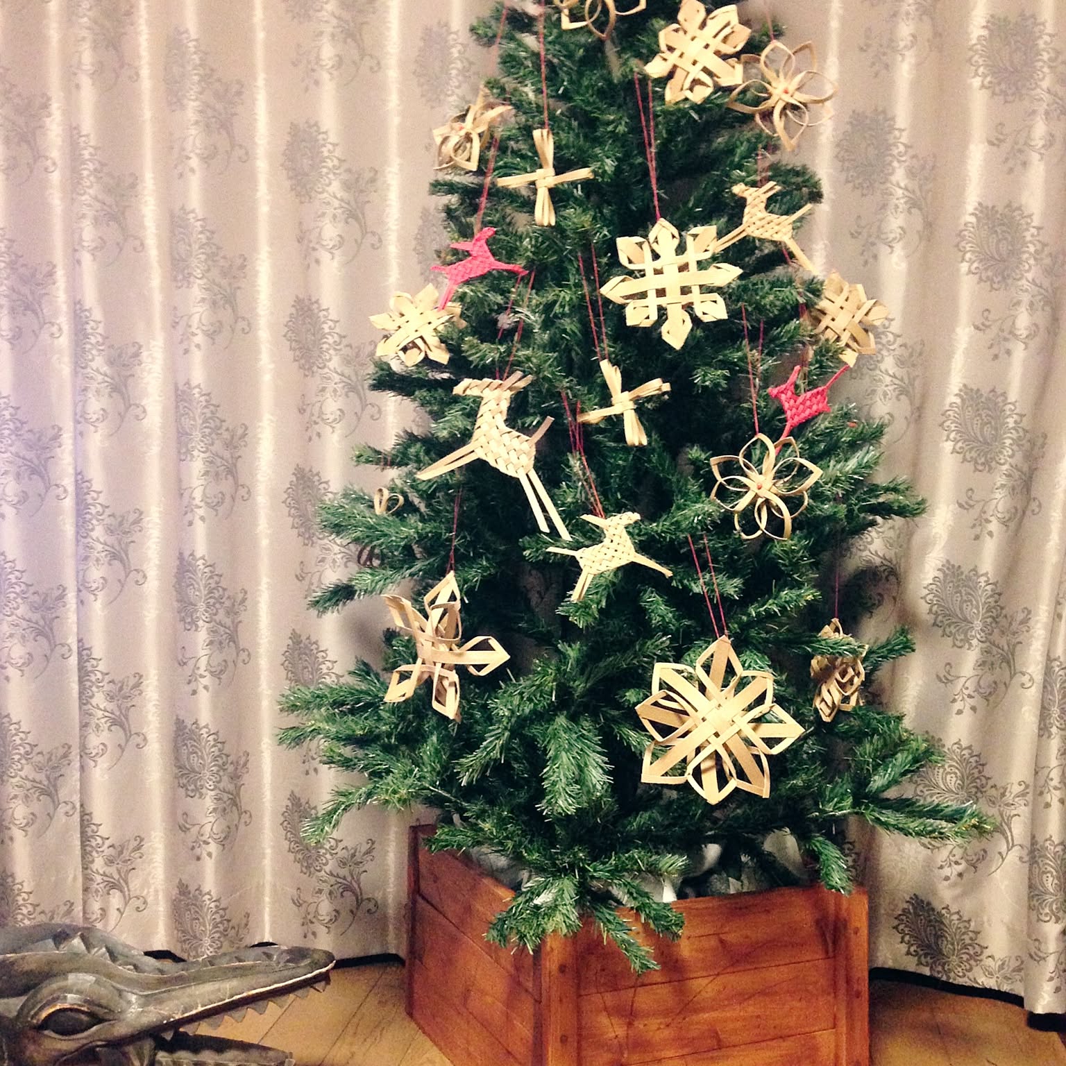 クリスマス エコクラフト ミニチュア雑貨 壁掛けタイプ 旨し