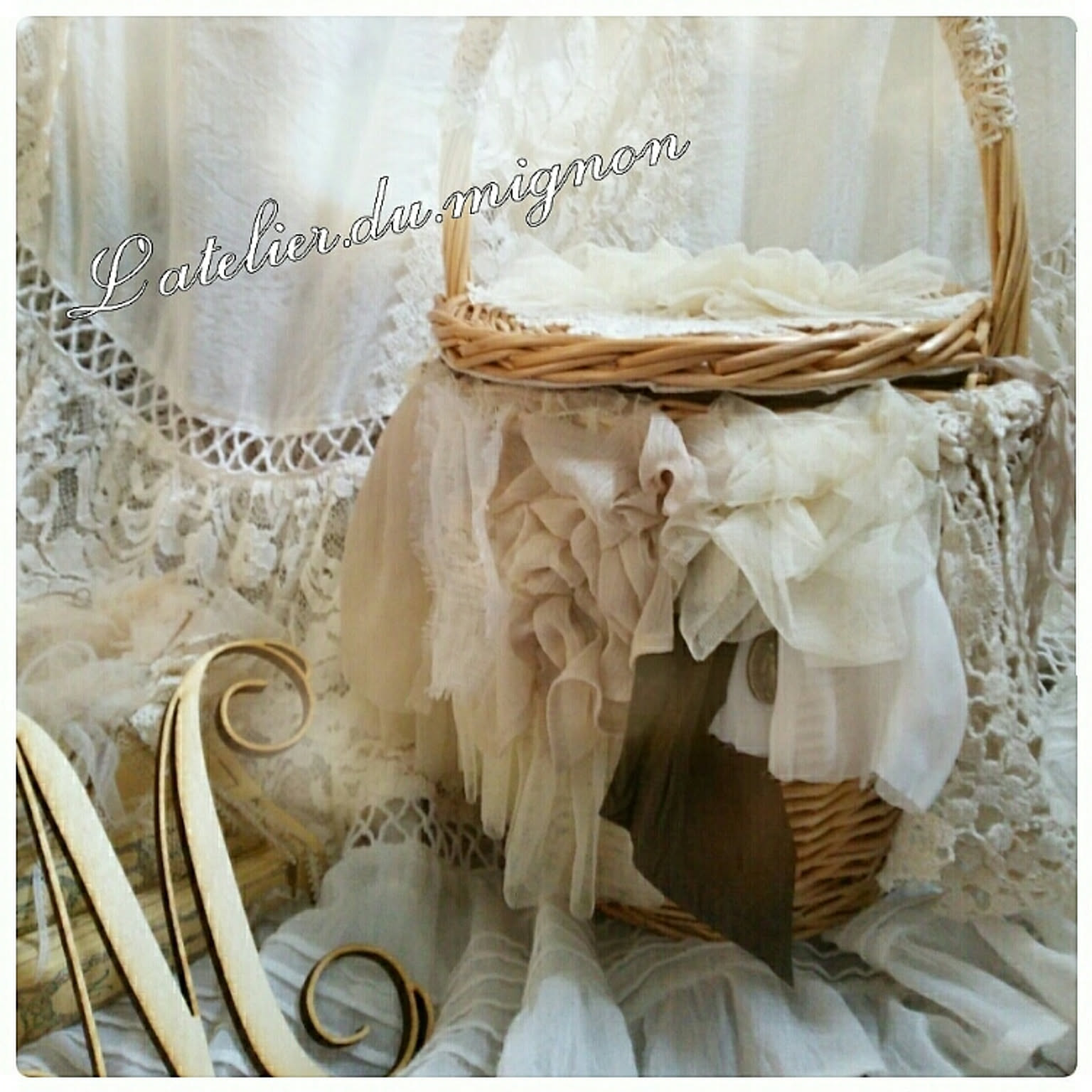 C)コラージュボックス 収納 レース ハンドメイド
