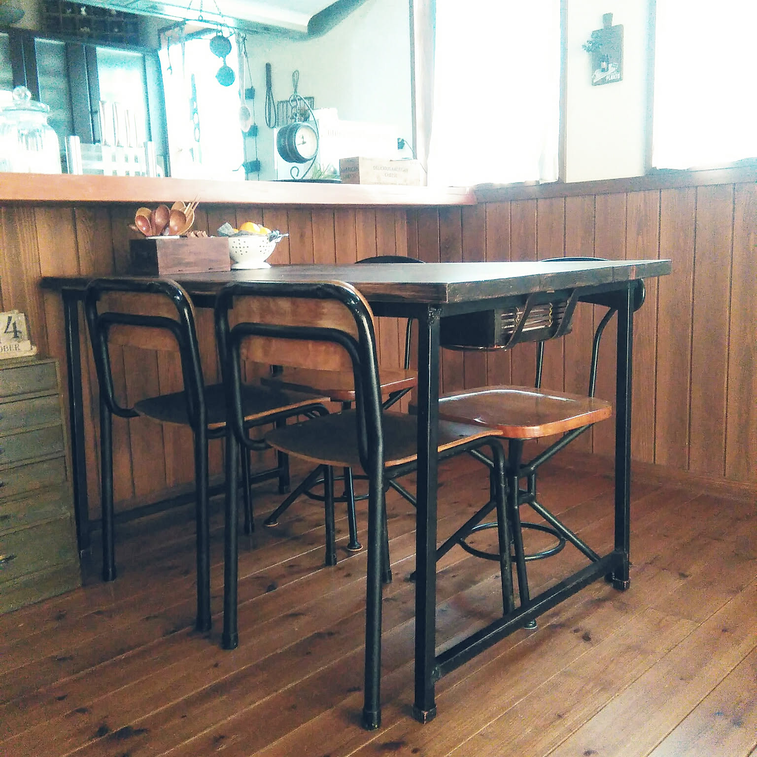 カフェスタイル 学校 机 リメイク カフェスタイル 学校 机 リメイク