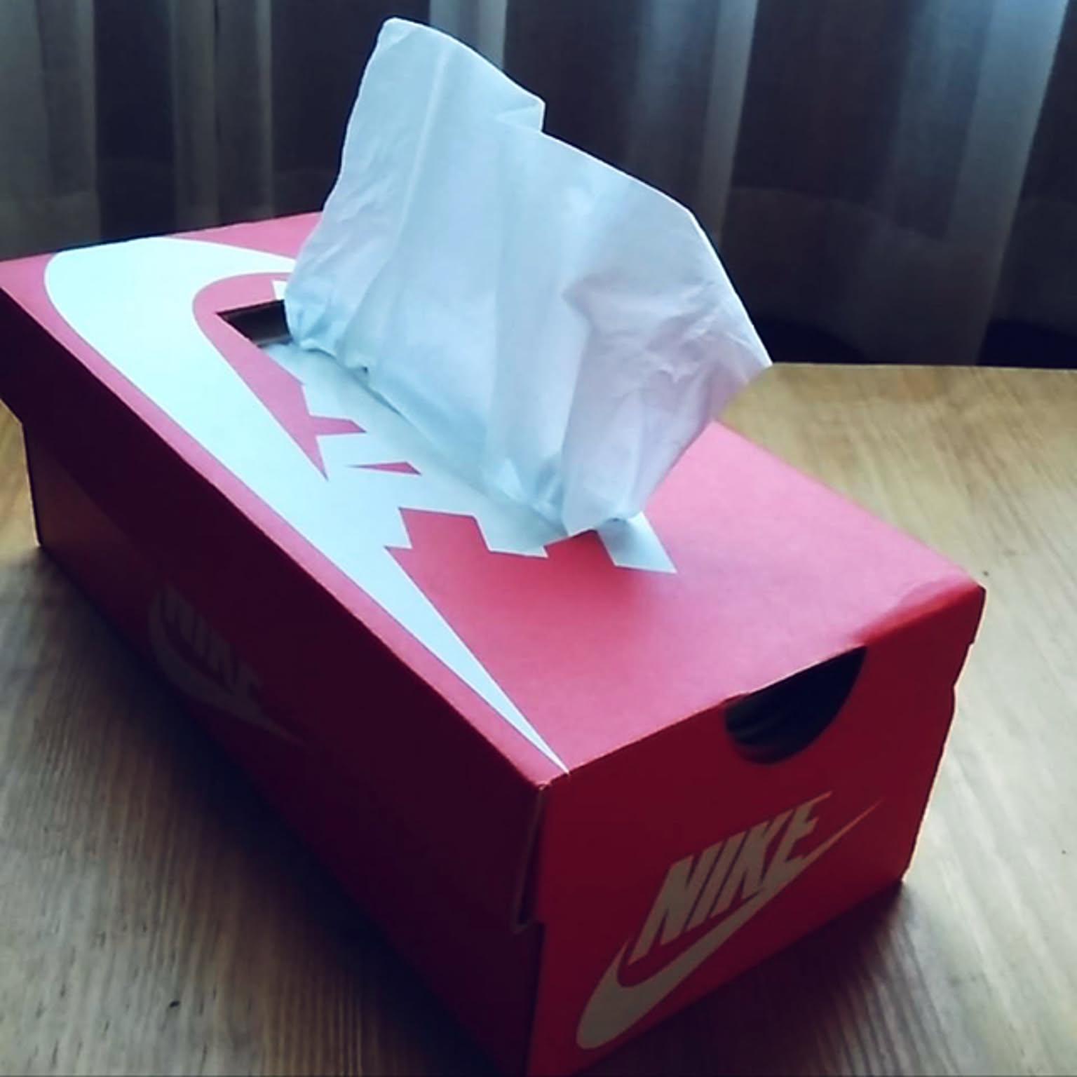 ティッシュボックス/靴箱リメイク/nike/夫作。/SDGsなどの