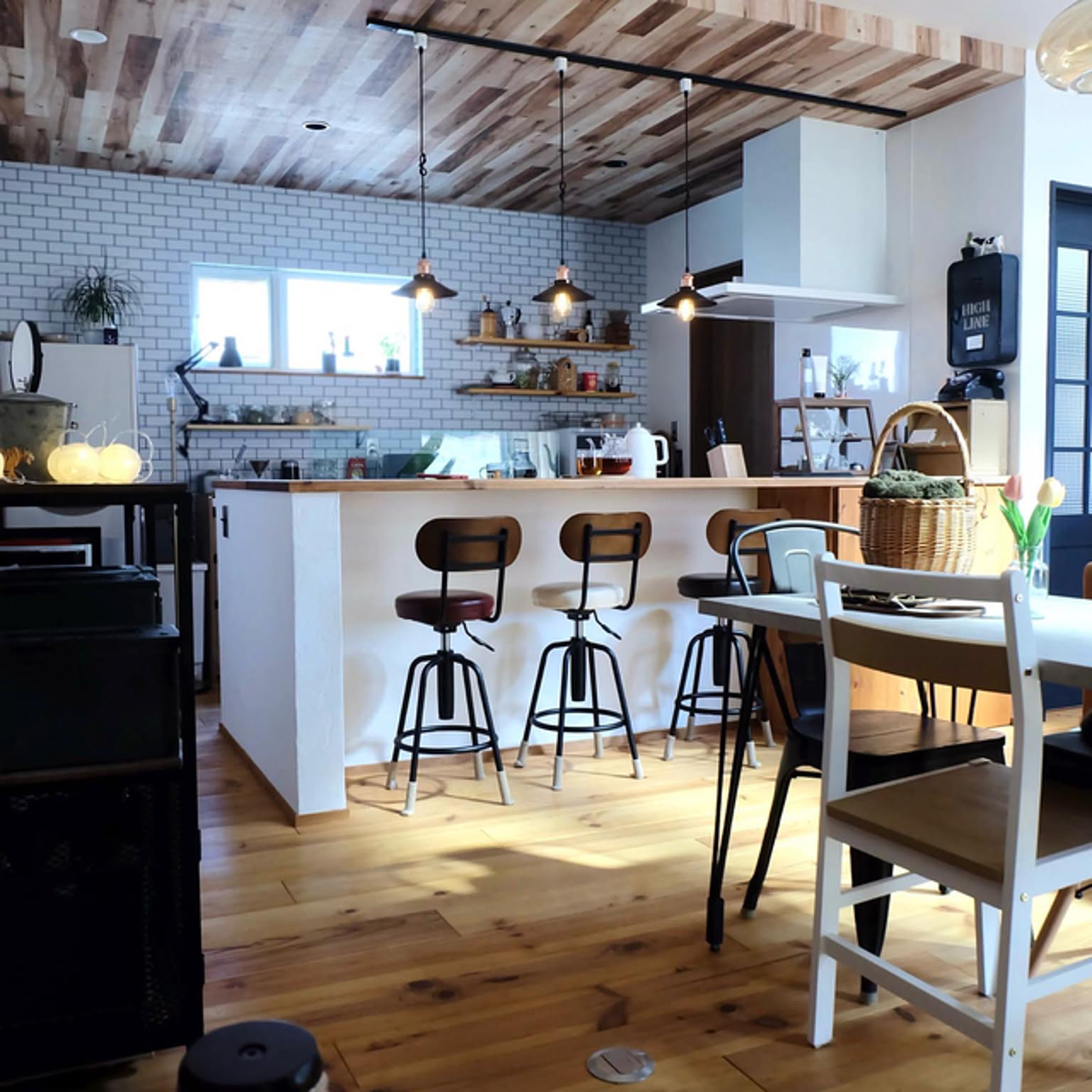 キッチン/カフェ風/キッチンカウンター/カフェ風インテリアの