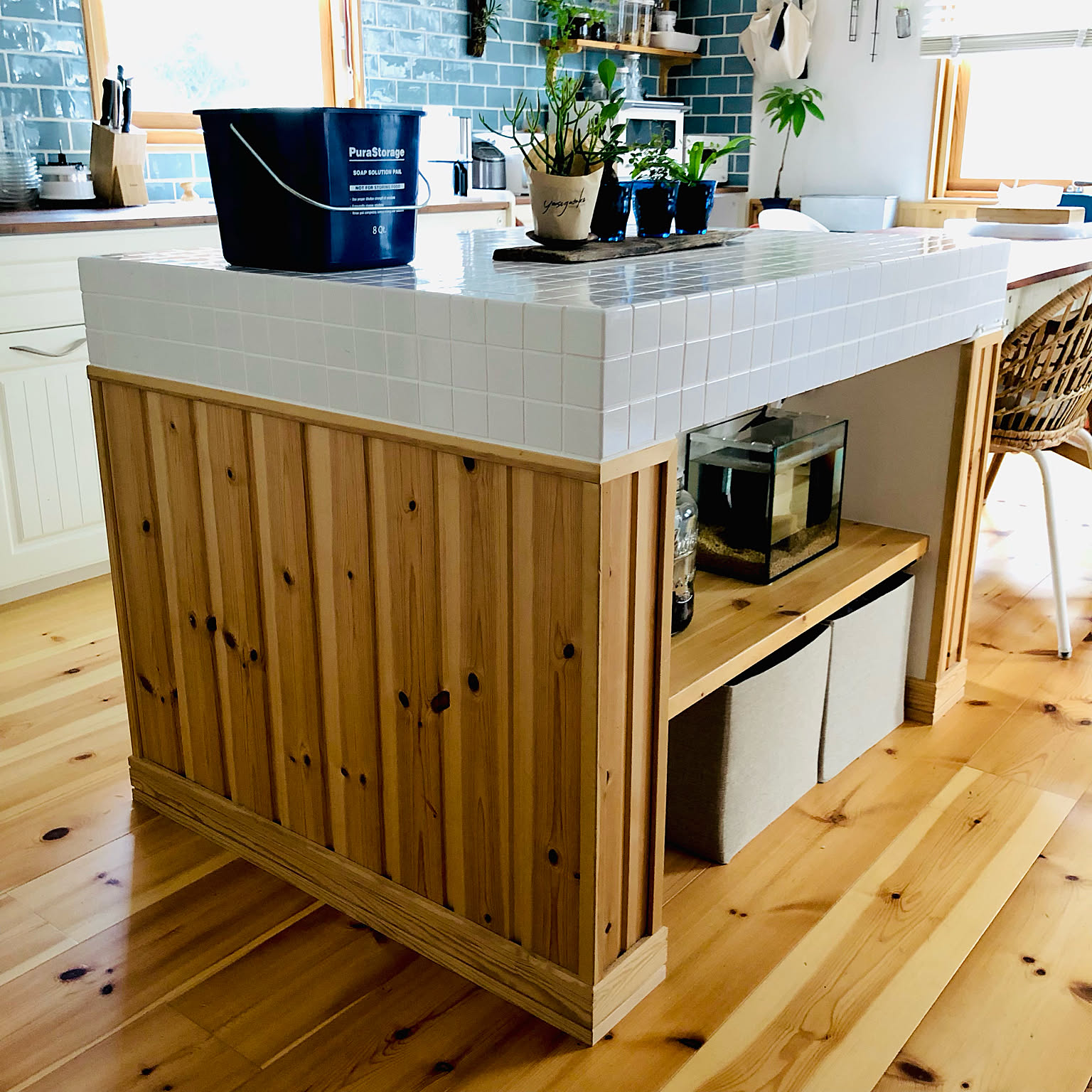 UNICO 木製キッチンアイランドテーブル 置くだけでカフェ風に！間仕切りアイランドカウンター 幅150cm 通販