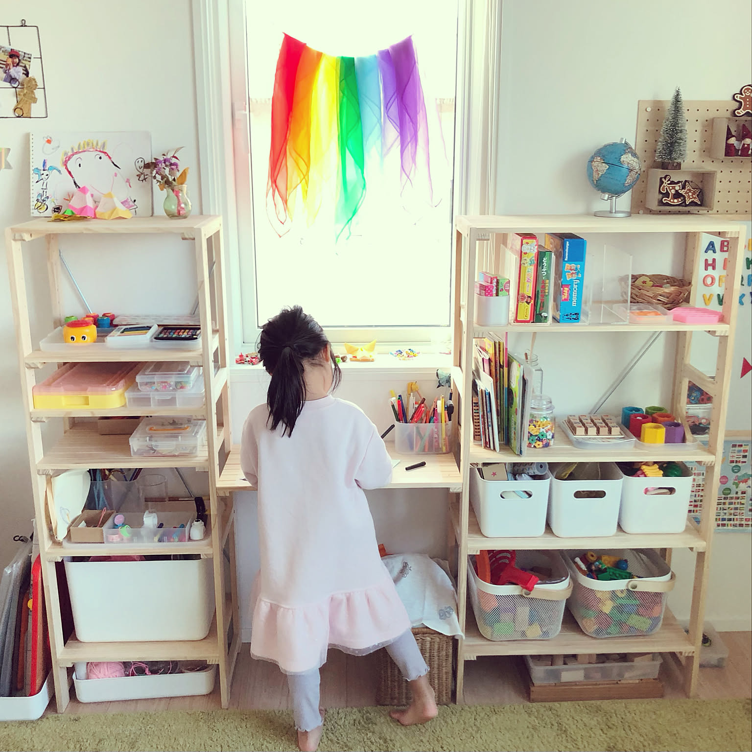 ★yuki12nk★おうちモンテ モンテッソーリデスクセット キッズデスク もっと早く買えば良かった！おうちモンテの必需品！【幼児机